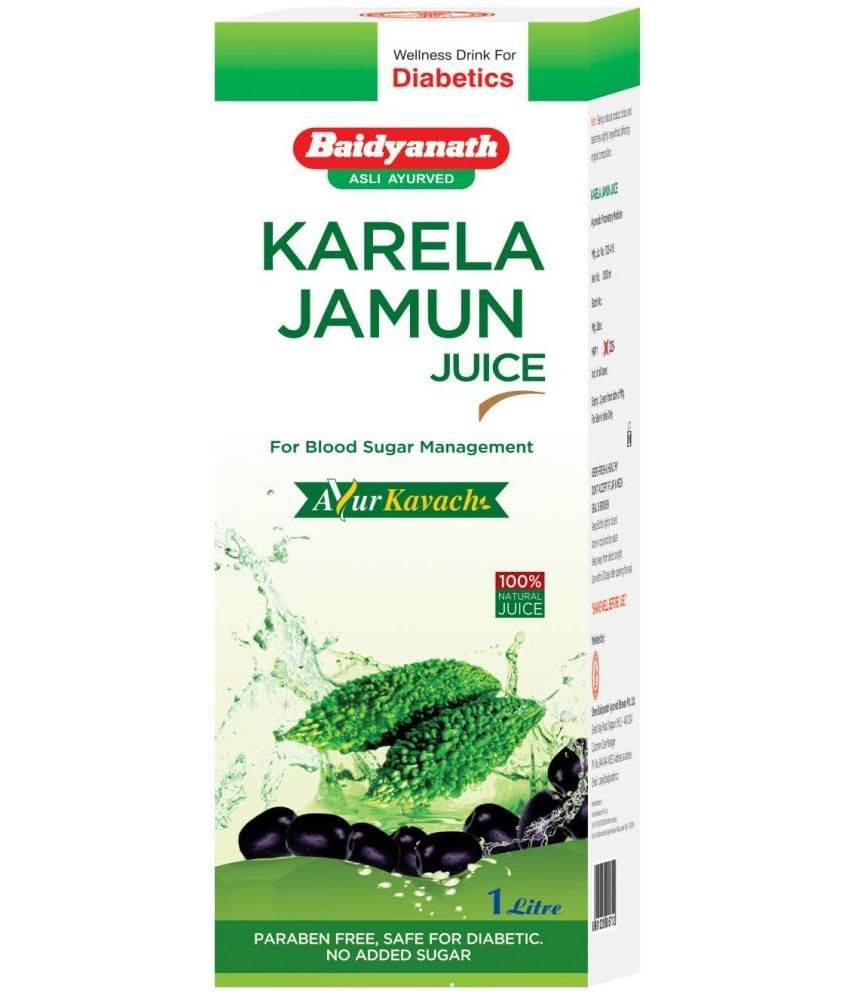     			Baidyanath Karela Jamun Juice, 1 Litre, No Added Sugar Healthy Blood Sugar Management