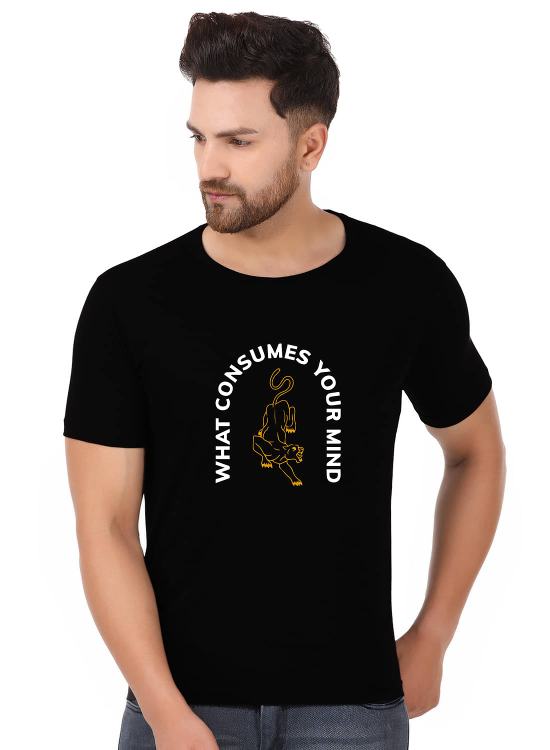 Prabhu Bhakti Multi Cotton Blend Printed T-Shirt Prabhu Bhakti Multi Cotton Blend Printed T-Shirt