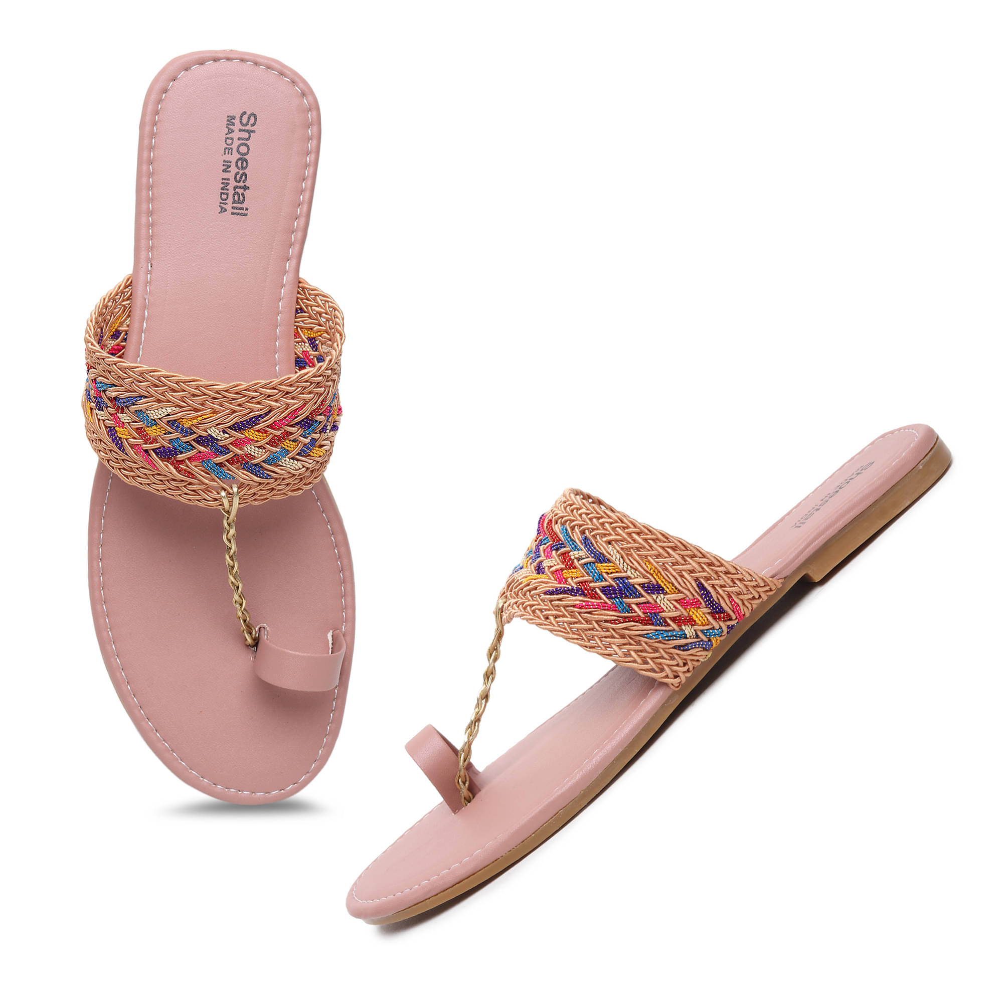     			Shoestail PeachPuff Flats