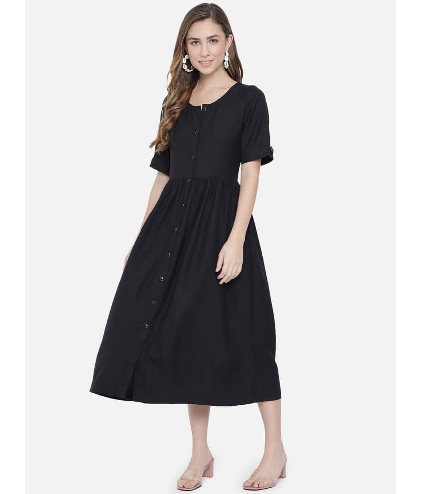 ALL WAYS YOU Women Polyester Empire Dress ( Black )