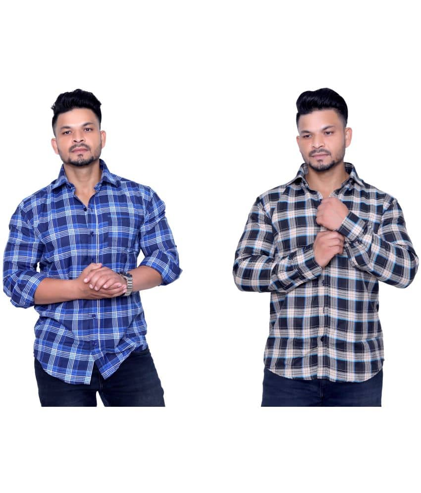 Aish N Ridh Cotton Regular Fit Checks Men's Casual Shirt - Multi ( Pack of 1 )