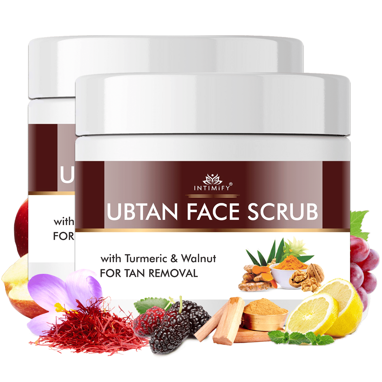     			Intimify Ubtan Face Scrub for De-tan, Skin Brightening and Blackheads Facial Scrub 100 ml Pack of 2
