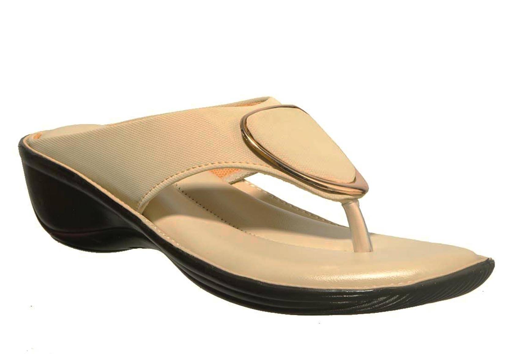     			KHADIM - Beige Women's Slip On Heels
