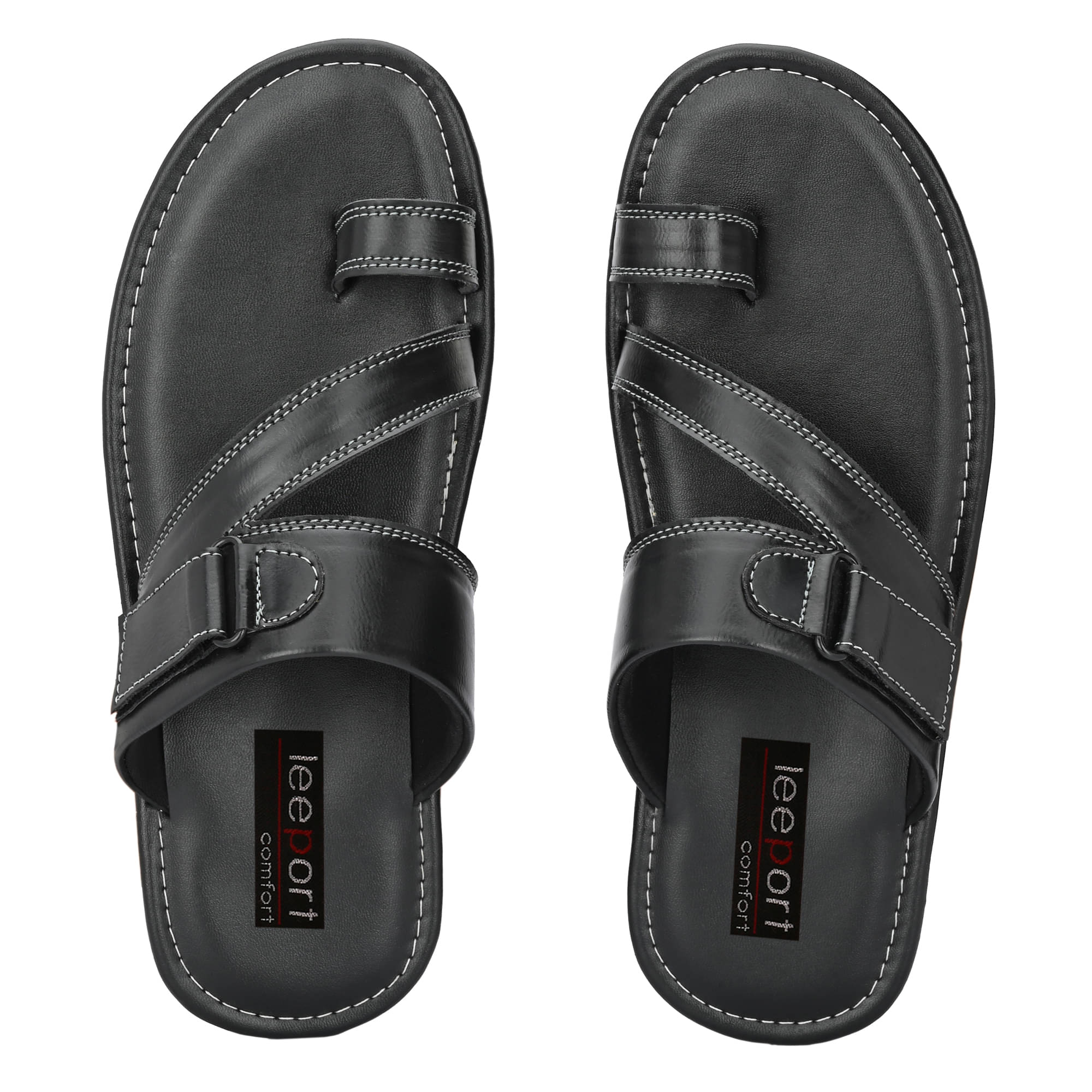     			Leeport Black Flip Flops