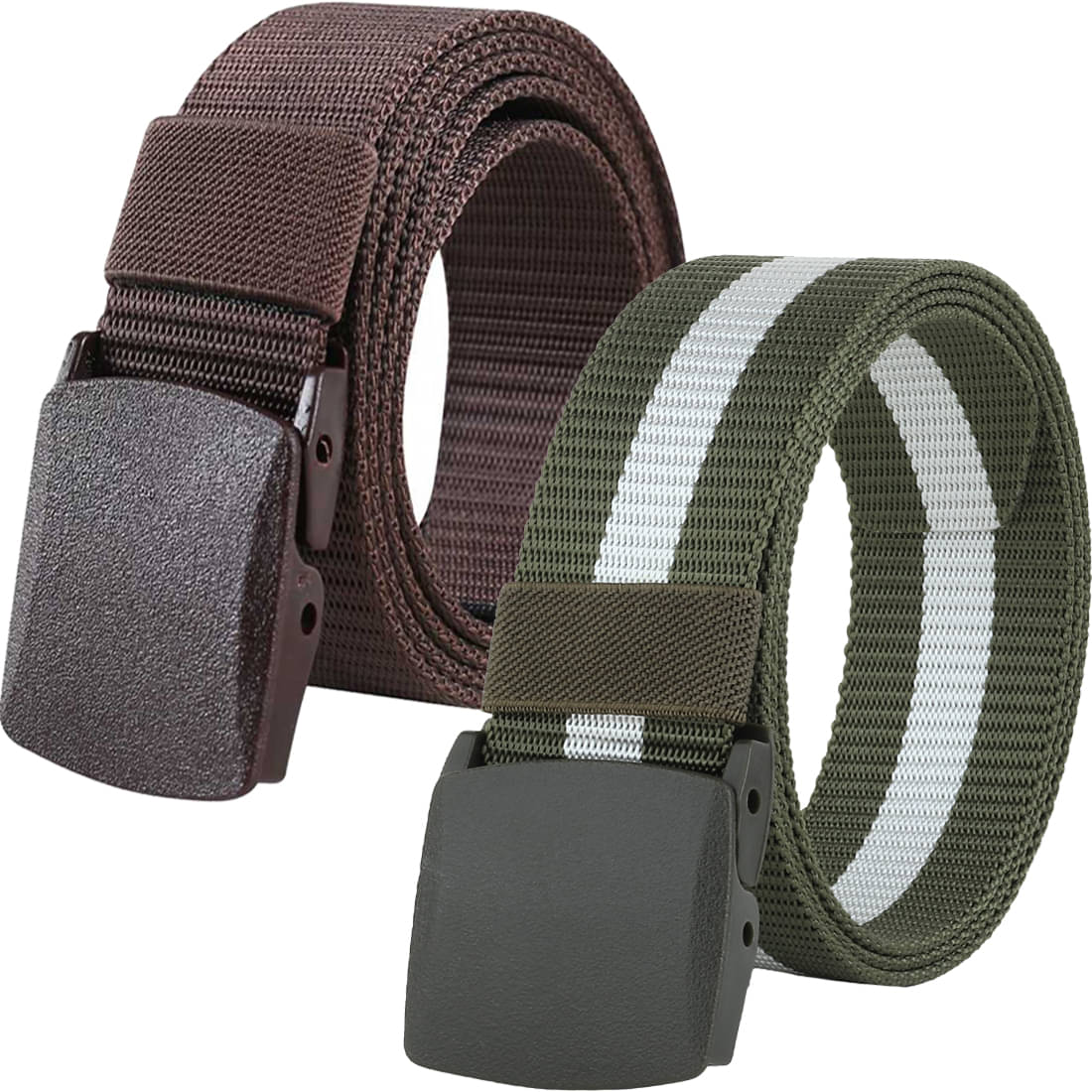 SUNSHOPPING Multi Nylon Casual Belt Pack of 2 SUNSHOPPING Multi Nylon Casual Belt Pack of 2