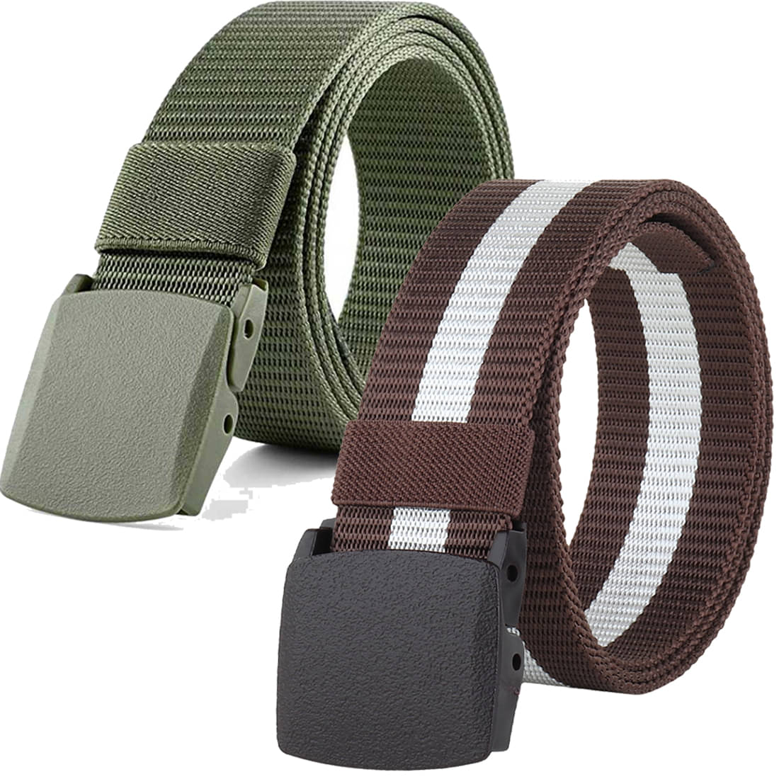 SUNSHOPPING Multi Nylon Casual Belt Pack of 2 SUNSHOPPING Multi Nylon Casual Belt Pack of 2
