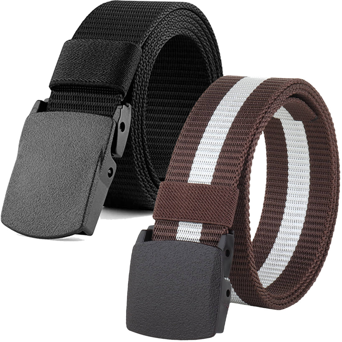     			SUNSHOPPING Multi Nylon Casual Belt Pack of 1