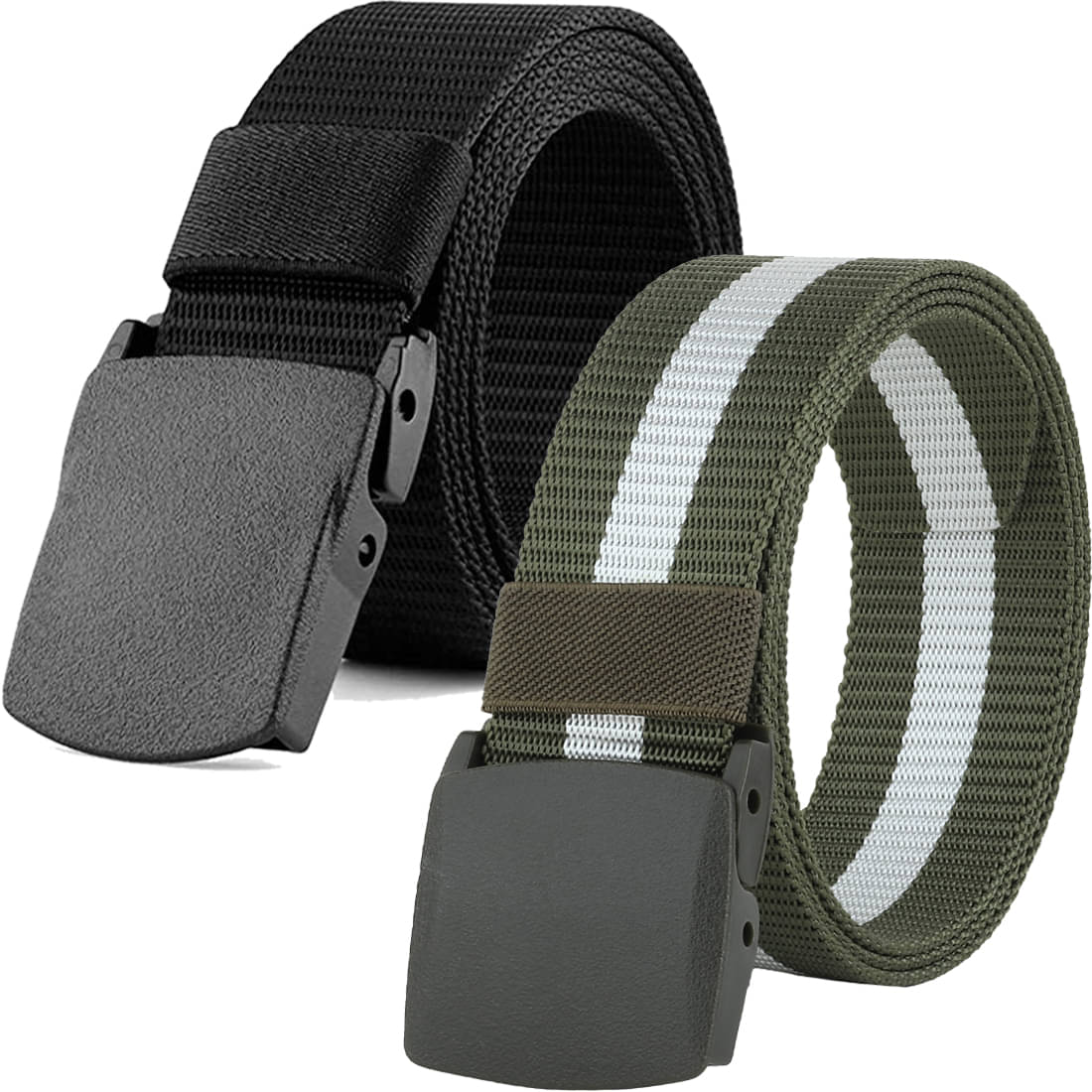     			SUNSHOPPING Multi Nylon Casual Belt Pack of 1