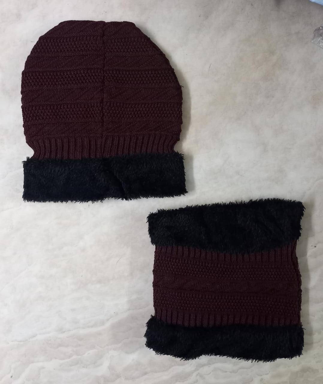     			Whyme Fashion Brown Knitted Fur Combo