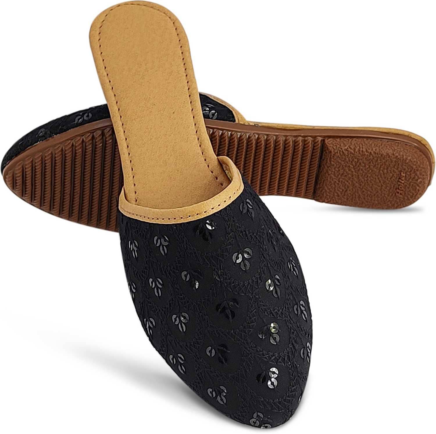 Apratim - Black Women's Mules - Ethnic Shoes | Buy online on ZillyBuy