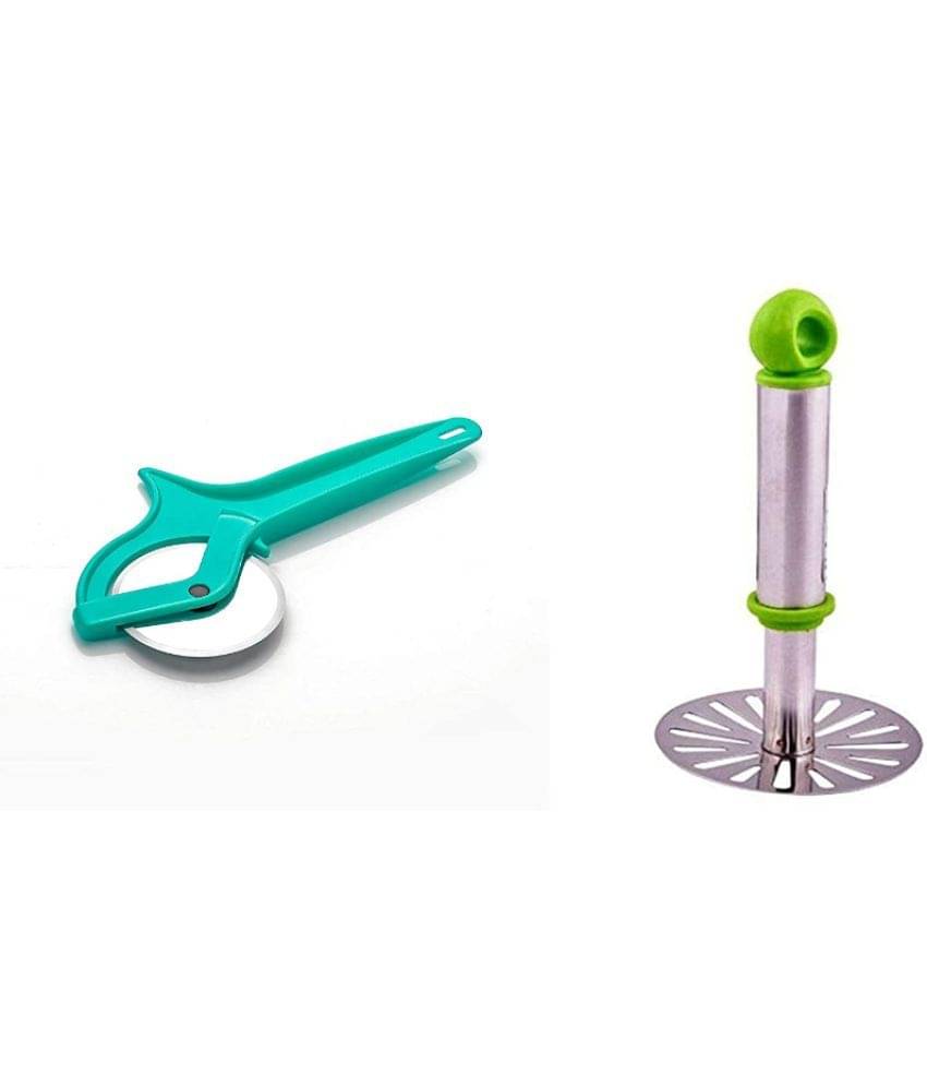     			Blooms Mall Combo of pizza cutter + steel potato masher