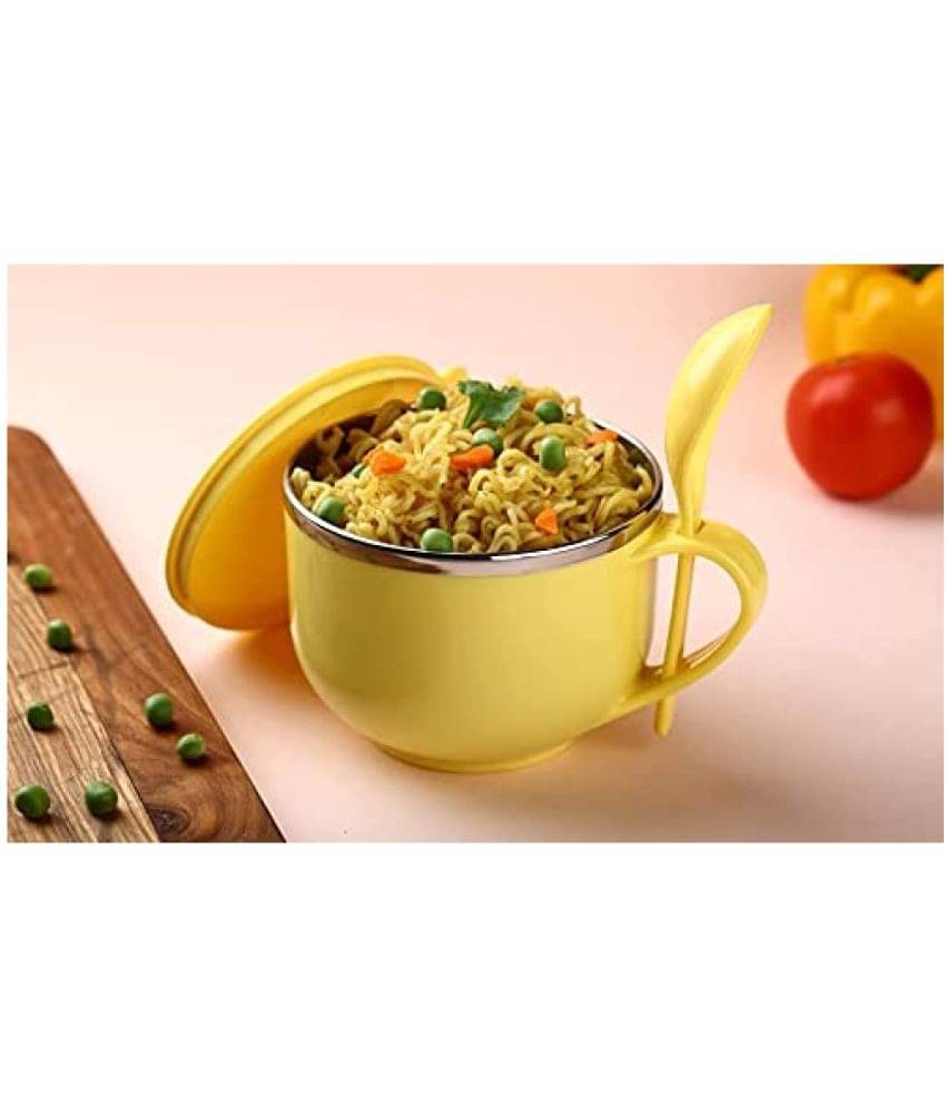     			Blooms Mall Maggi Noodles & Soup Bowl with Spoon YELLOW Soup Bowl 1PCS