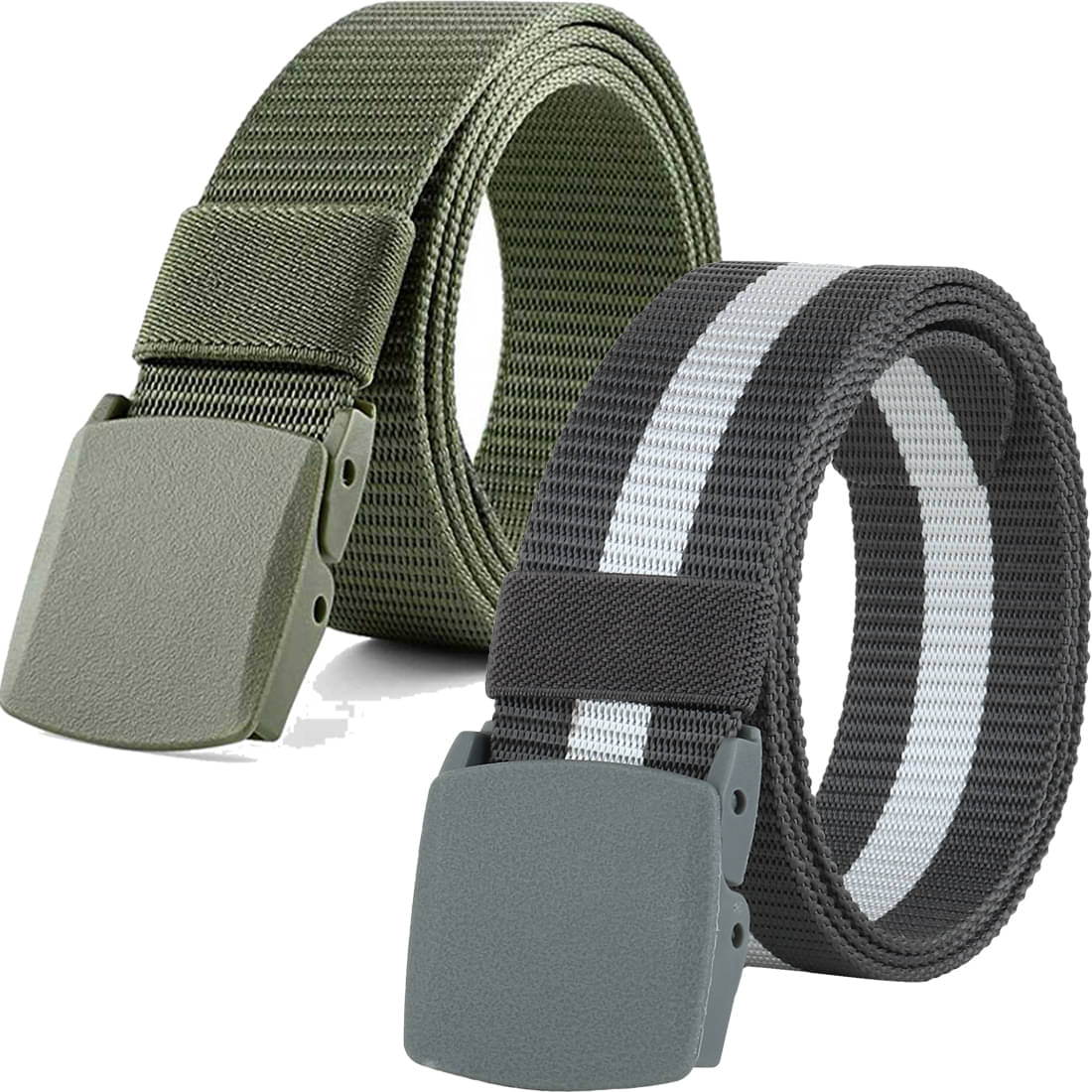     			Loopa Multi Nylon Casual Belt Pack of 2