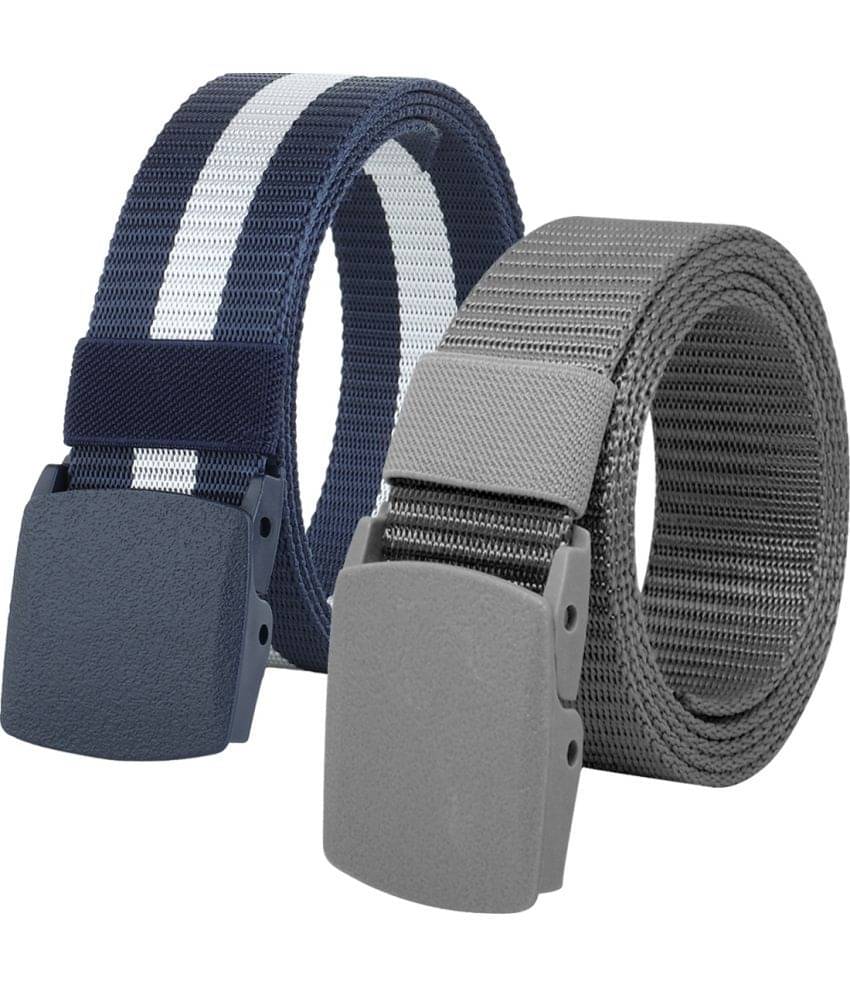     			Loopa Multi Nylon Casual Belt Pack of 2