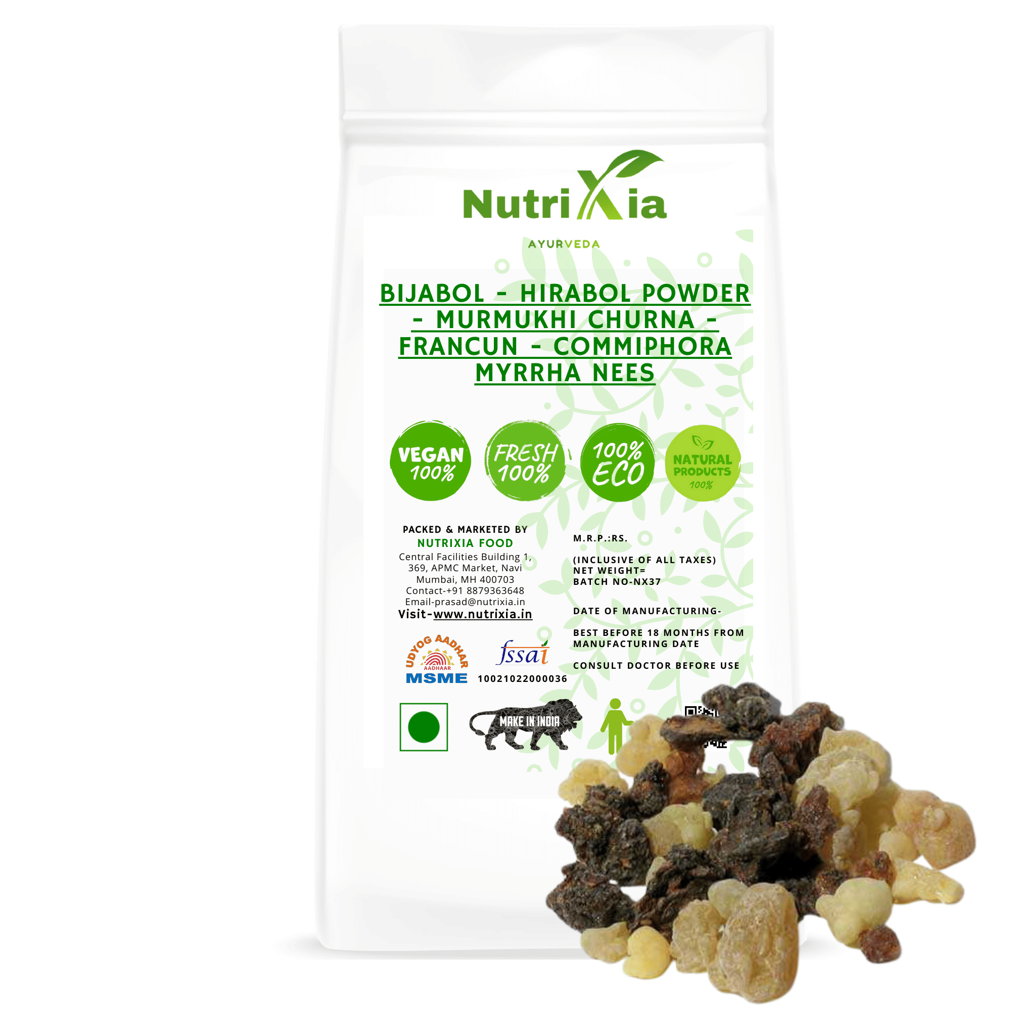 Nutrixia Food Bijabol Powder churna - Hirabol Powder- Murmukhi Powder 50 gm Nutrixia Food Bijabol Powder churna - Hirabol Powder- Murmukhi Powder 50 gm