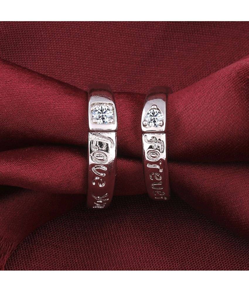     			Paola  Adjustable  Some One Speical Love You Forver  Designe  Couple Ring Set  For Valentines  Silver Plated Couple Ring For   Women And Men