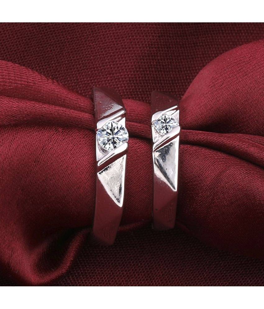 Paola Adjustable Some One Speical Designe zig zag Couple Ring Set For Valentines Silver Plated Couple Ring For Women And Men Paola Adjustable Some One Speical Designe zig zag Couple Ring Set For Valentines Silver Plated Couple Ring For Women And Men