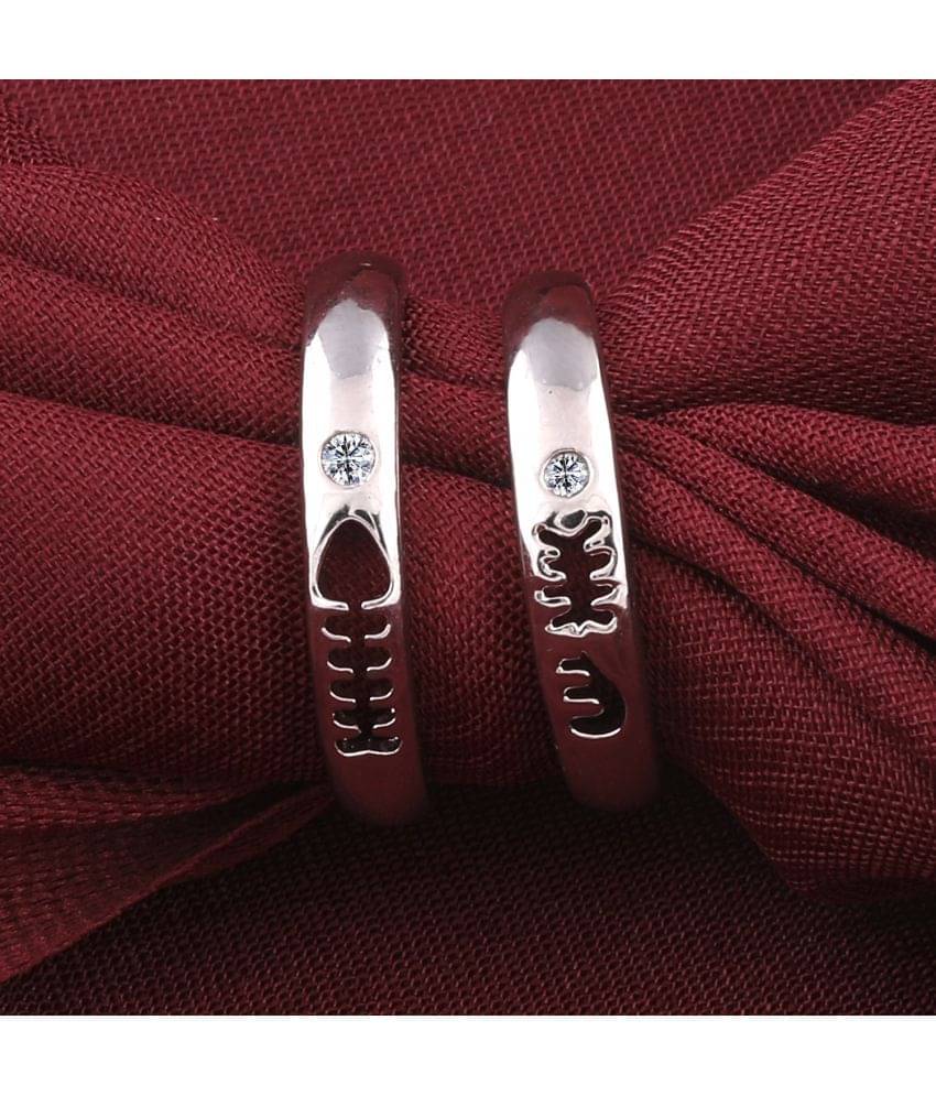 Paola Some One Speical Couple Ring Set For Valentines Gifts Adjustable Diamond Silver Plated Couple Ring For Women And Men Paola Some One Speical Couple Ring Set For Valentines Gifts Adjustable Diamond Silver Plated Couple Ring For Women And Men