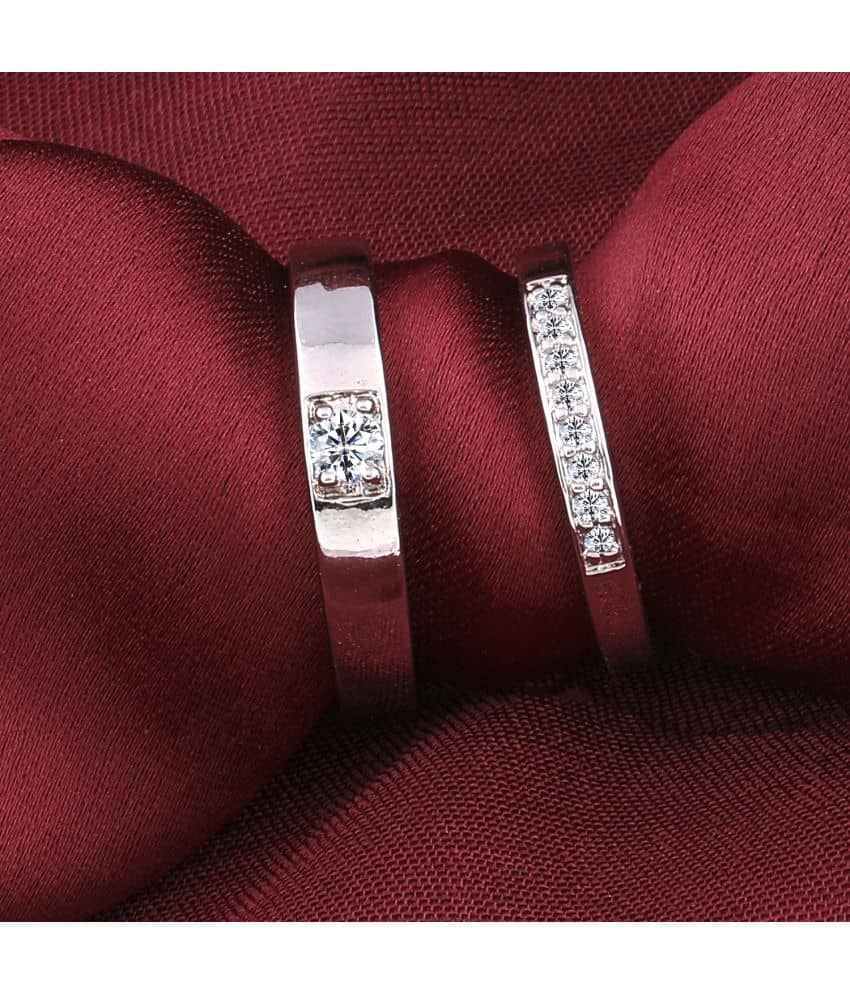 Paola Speical For Couple Ring Valentines Adjustable Amazing Stylish  Lover Ring Set Silver Plated Couple Ring Women And Men