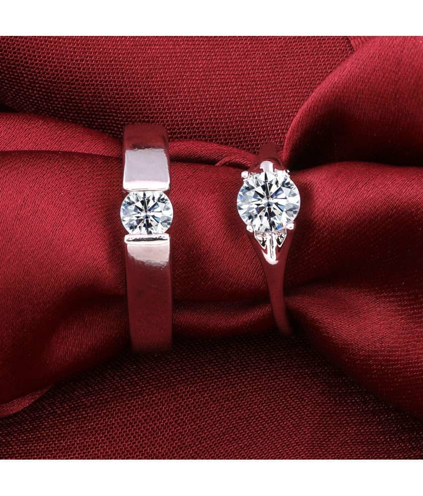 Paola Speical For Couple Ring Valentines Couples Gift Stylish  Silver Plated Adjustable Couple  Ring Women And Men