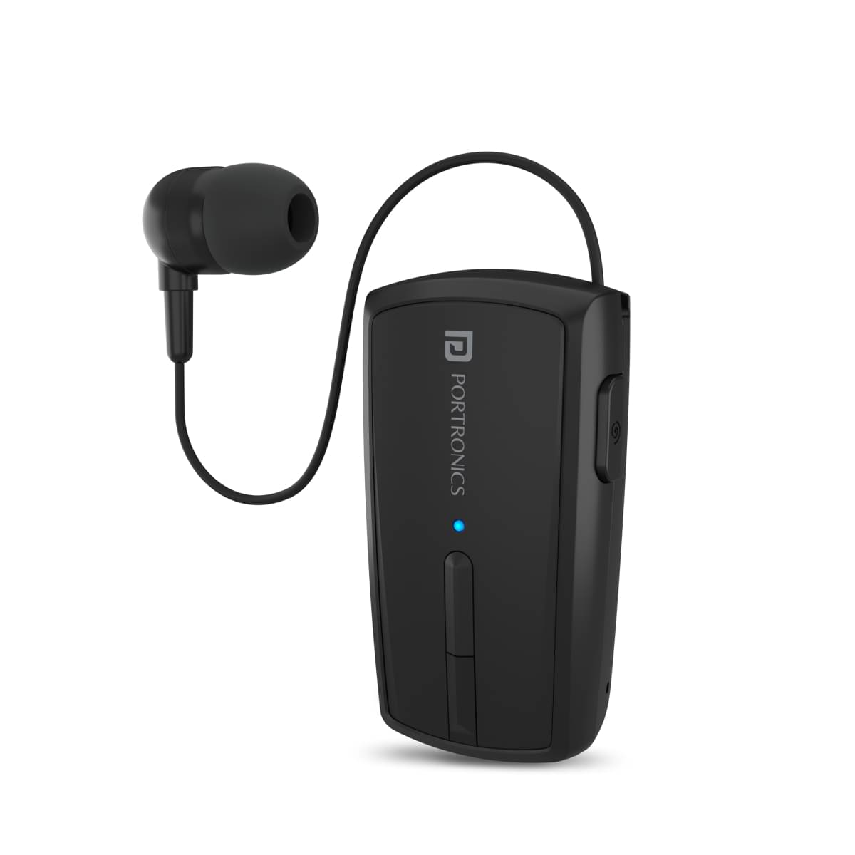     			Portronics Harmonics Klip 4:Retractable Bluetooth Earphone ,Black (POR 1102)
