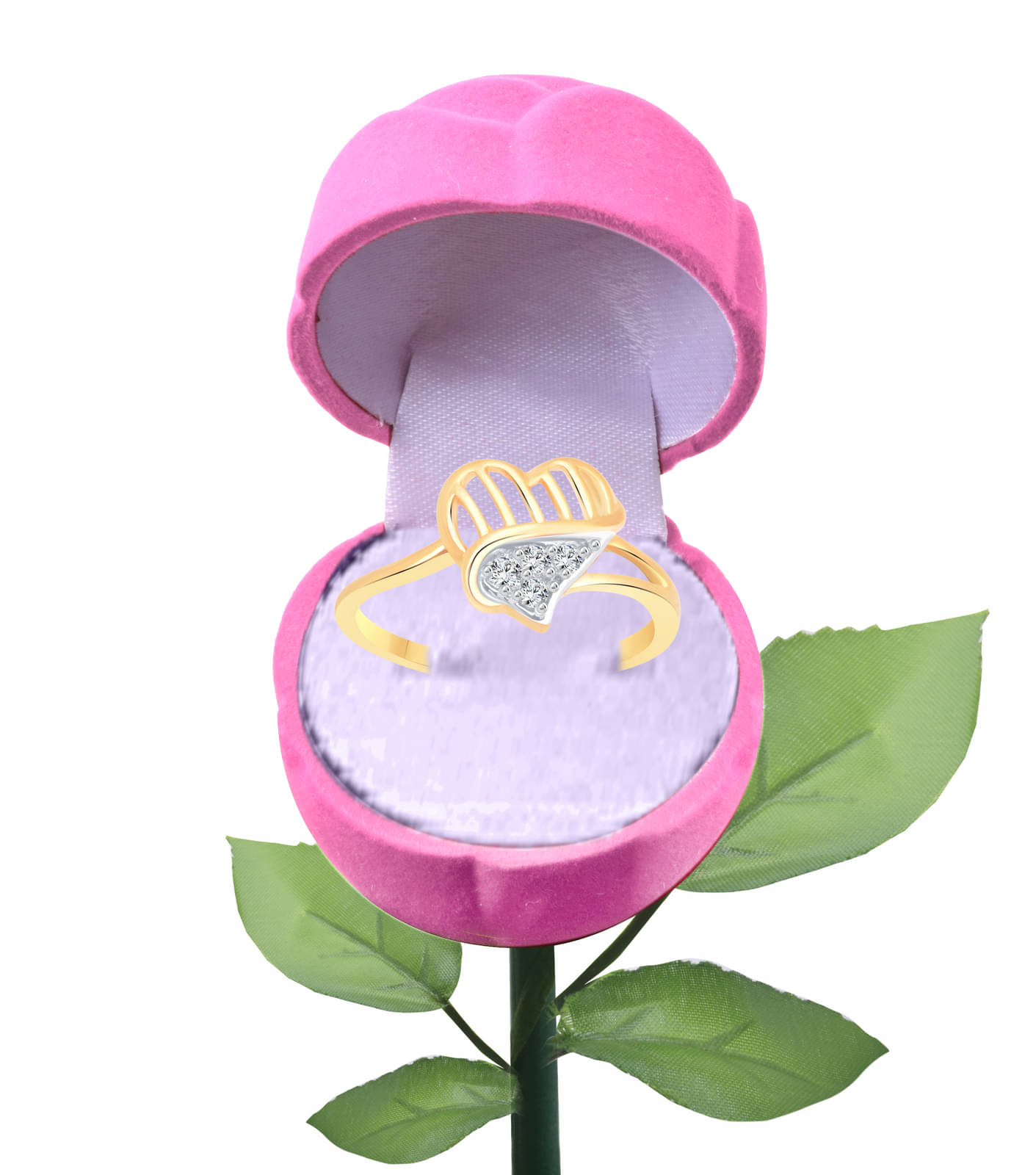 Vighnaharta Window Heart CZ Gold- Plated Alloy Ring With Pink ROSE Ring Box.Valentine Rose pink Rose Box cz american Diamond for girlfriend Rose plastic rose for women and girls Vighnaharta Window Heart CZ Gold- Plated Alloy Ring With Pink ROSE Ring Box.Valentine Rose pink Rose Box cz american Diamond for girlfriend Rose plastic rose for women and girls