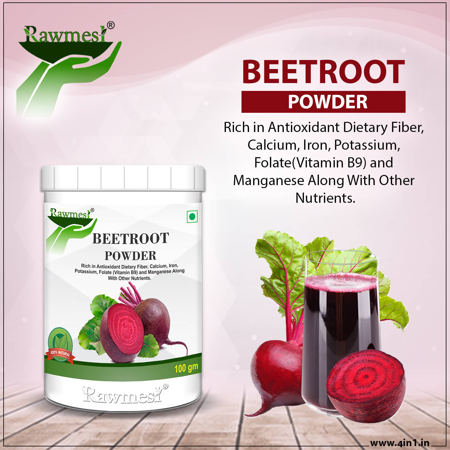 rawmest 100% Pure Ayurvadic Beetroot 100 gm Vitamins Powder rawmest 100% Pure Ayurvadic Beetroot 100 gm Vitamins Powder