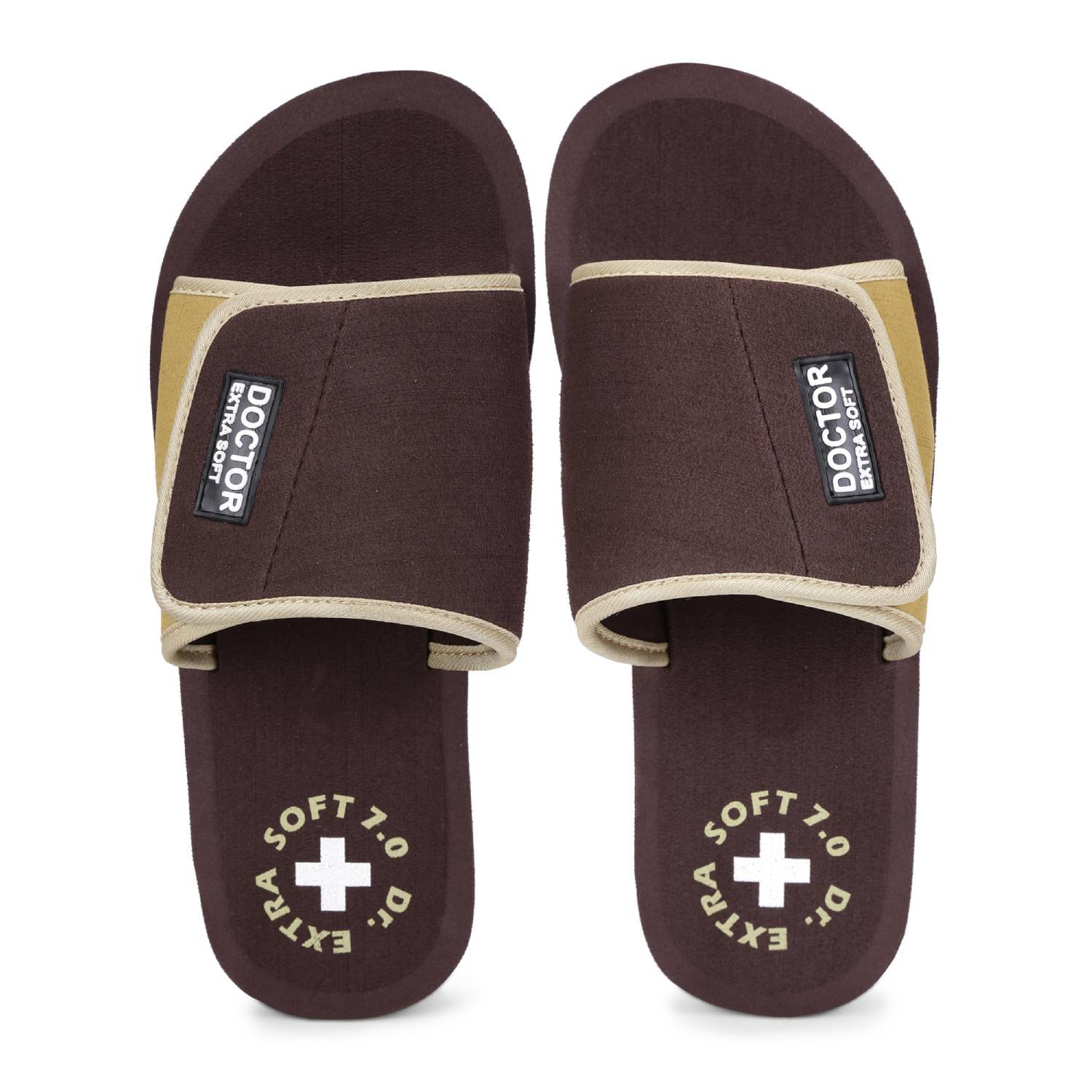     			DOCTOR EXTRA SOFT - Brown  Synthetic Slide Flip flop