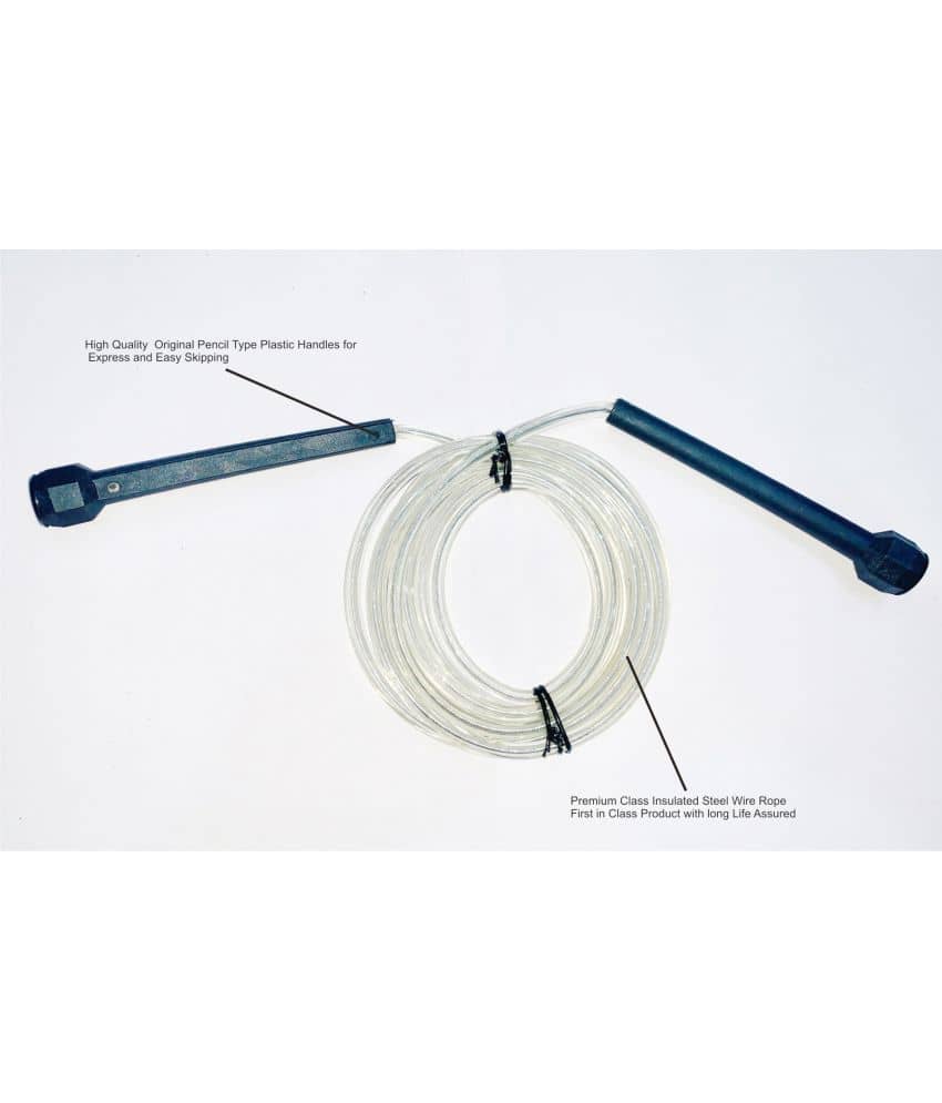 EmmEmm Finest Insulated Steel Wire Pencil Handle Speed Skipping Rope for Gym/Fitness/Exercise - Sports and Fitness Equipment | Buy online on ZillyBuy