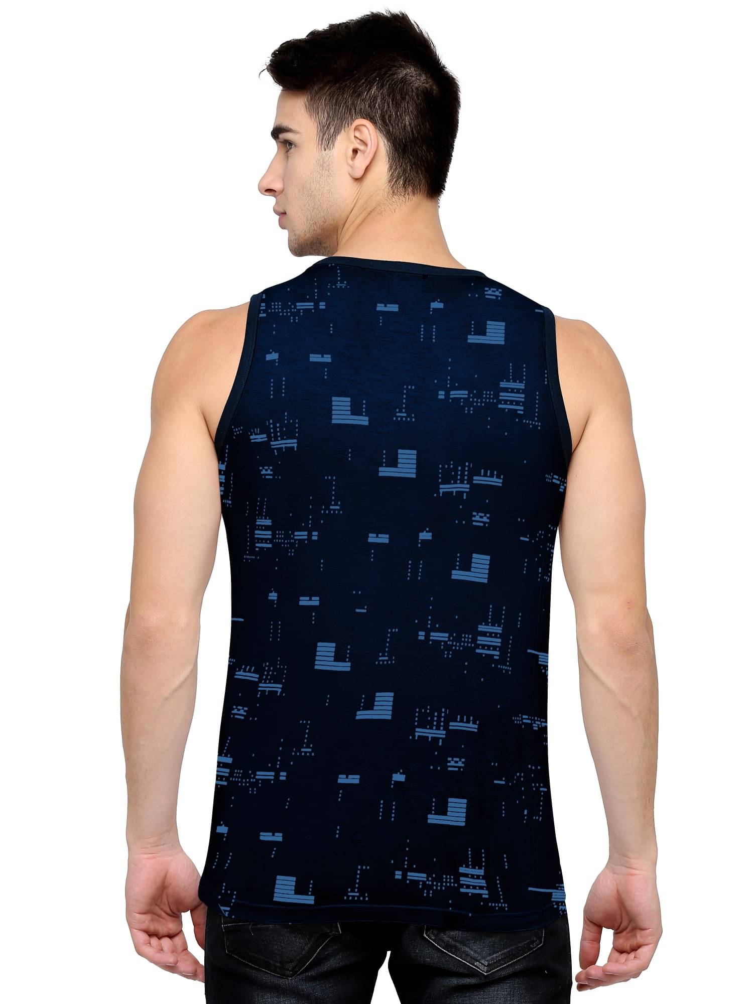     			JUMP CUTS - Navy Blue Cotton Men's Vest  ( Pack of 1 )