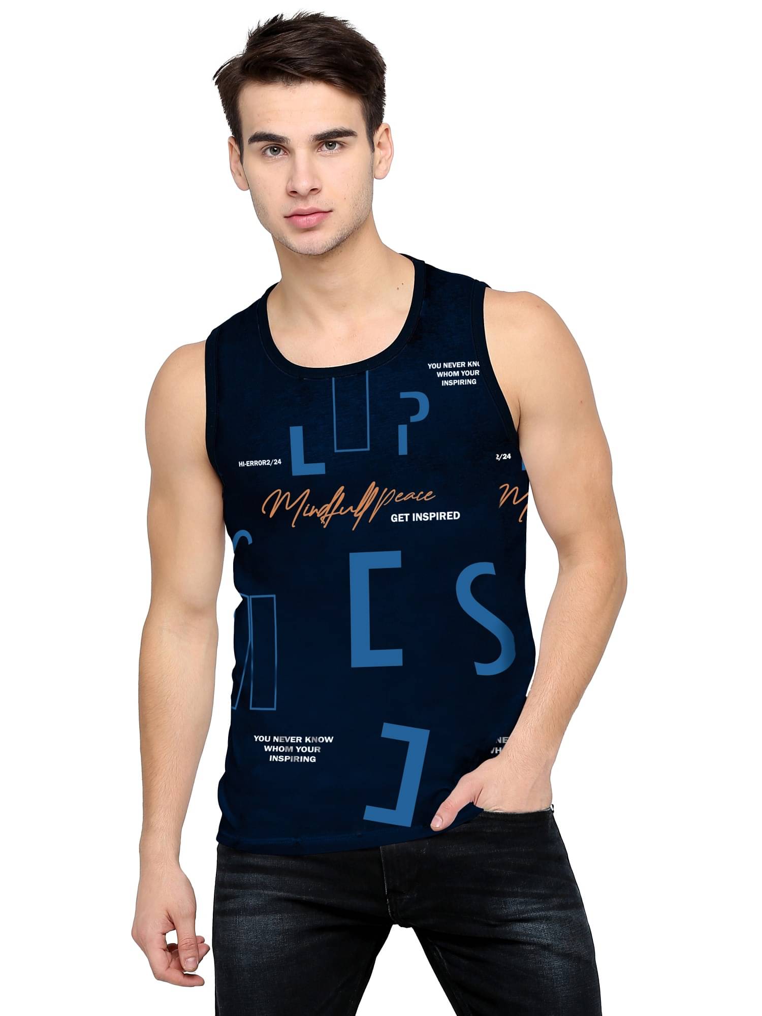 JUMP CUTS - Navy Blue Cotton Men's Vest ( Pack of 1 ) JUMP CUTS - Navy Blue Cotton Men's Vest ( Pack of 1 )