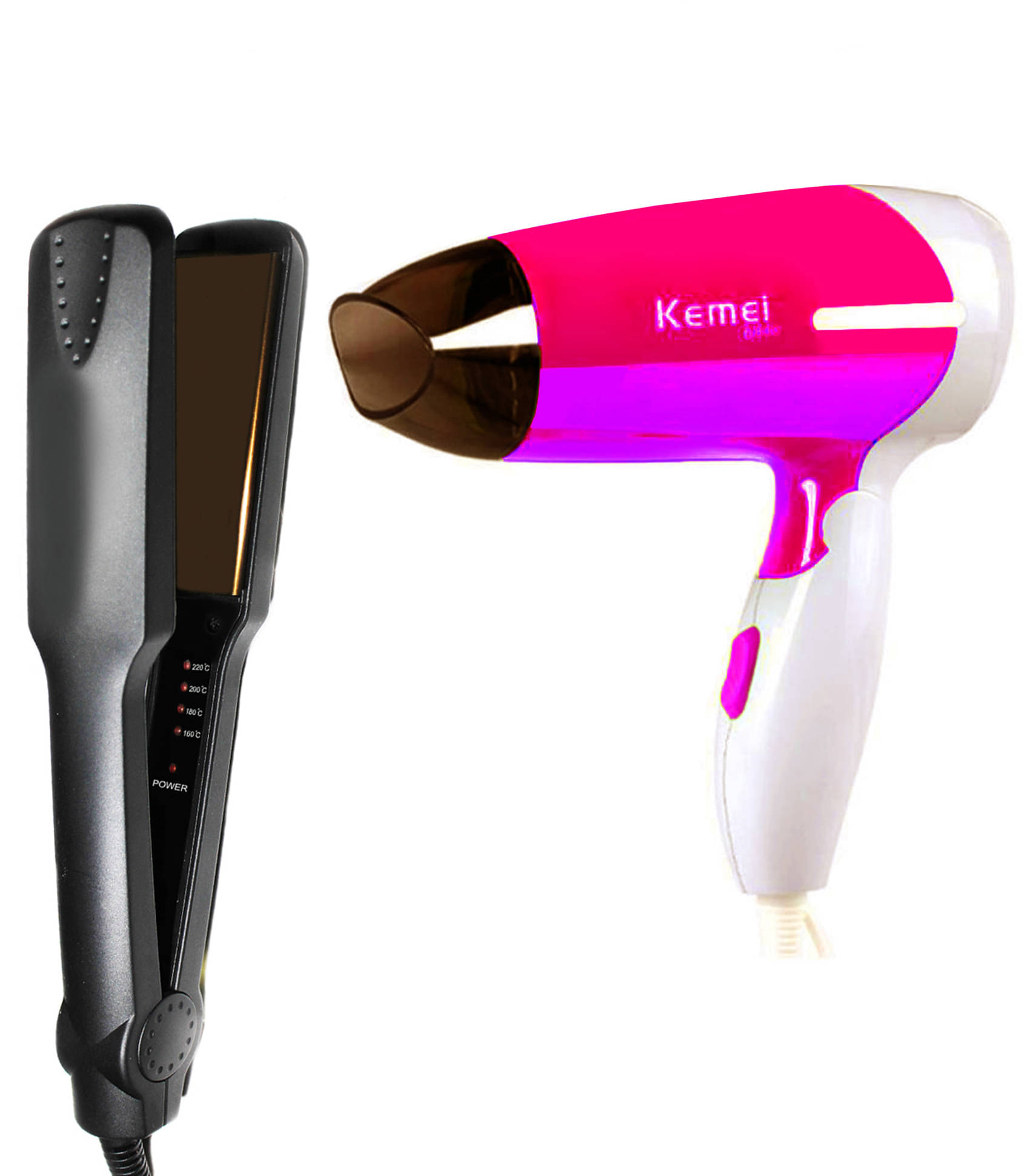     			Kemei 6830+8055 Rock Light Hair Straightener ( Multi )