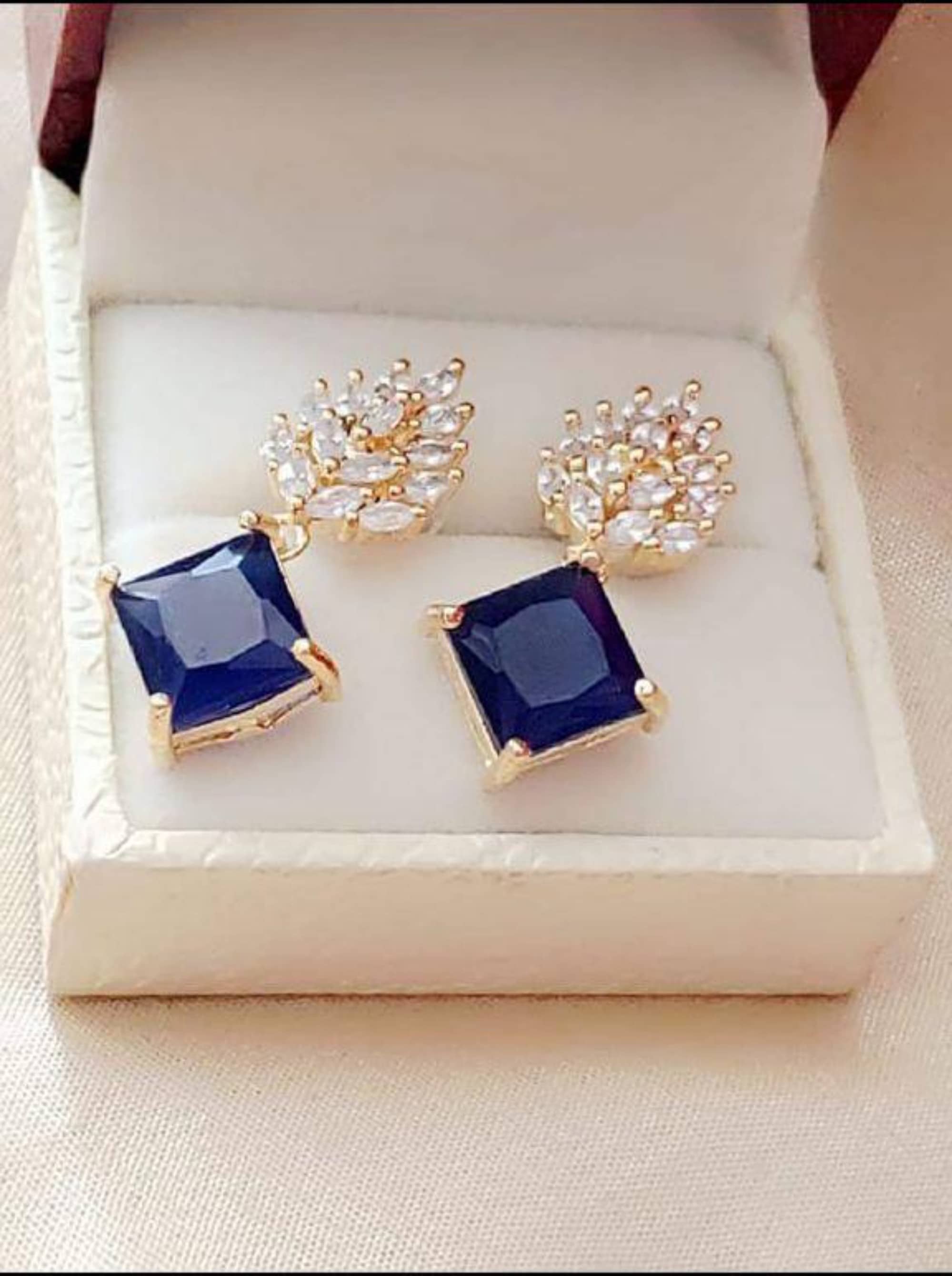 MGSV - Blue Drop Earrings ( Pack of 1 ) - Earrings | Buy online on ZillyBuy