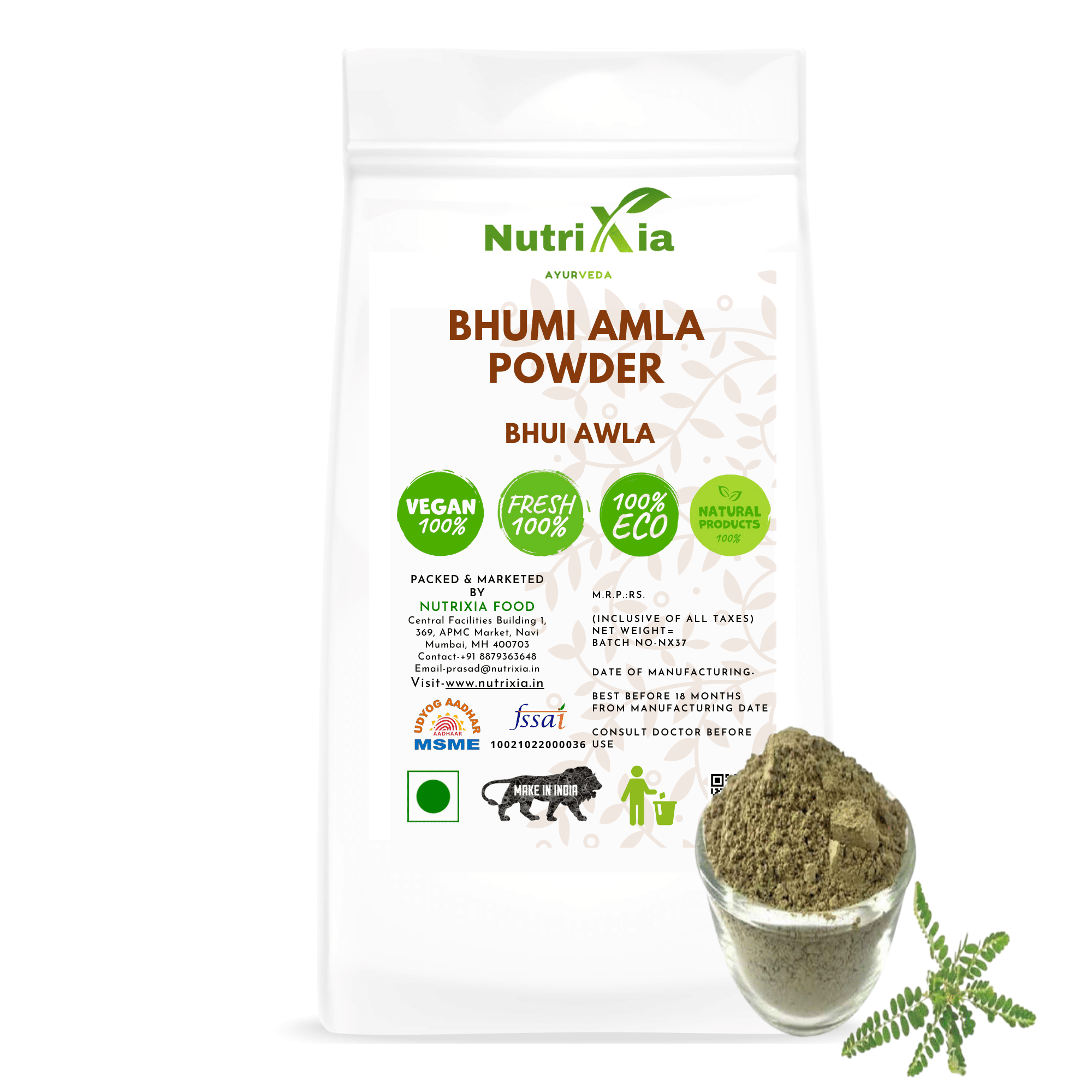     			Nutrixia Food BHUMI AMLA Powder-Bhui amli  Powder 980 gm