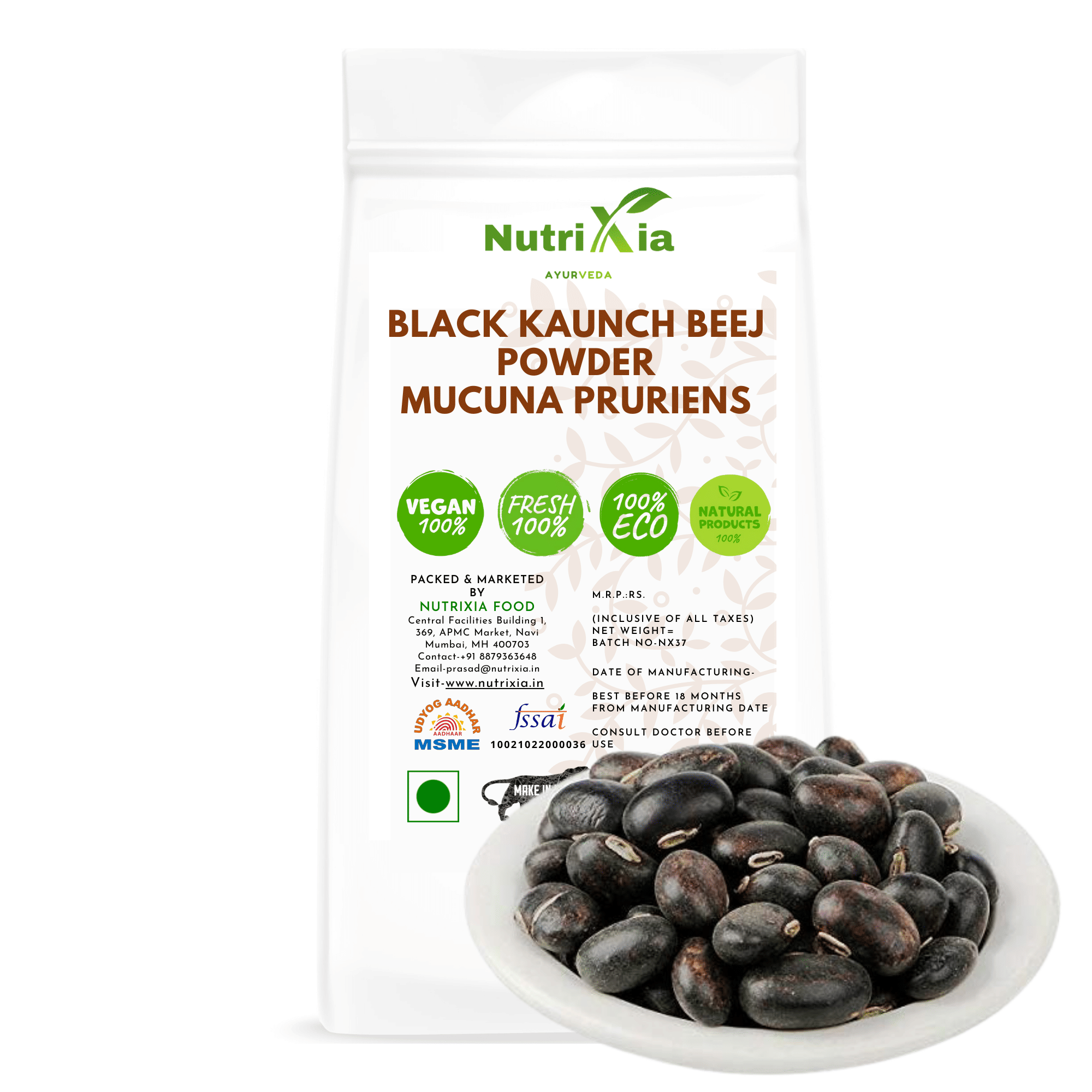     			Nutrixia Food Black kaunch beej powder-kavcha kala  Powder 980 gm