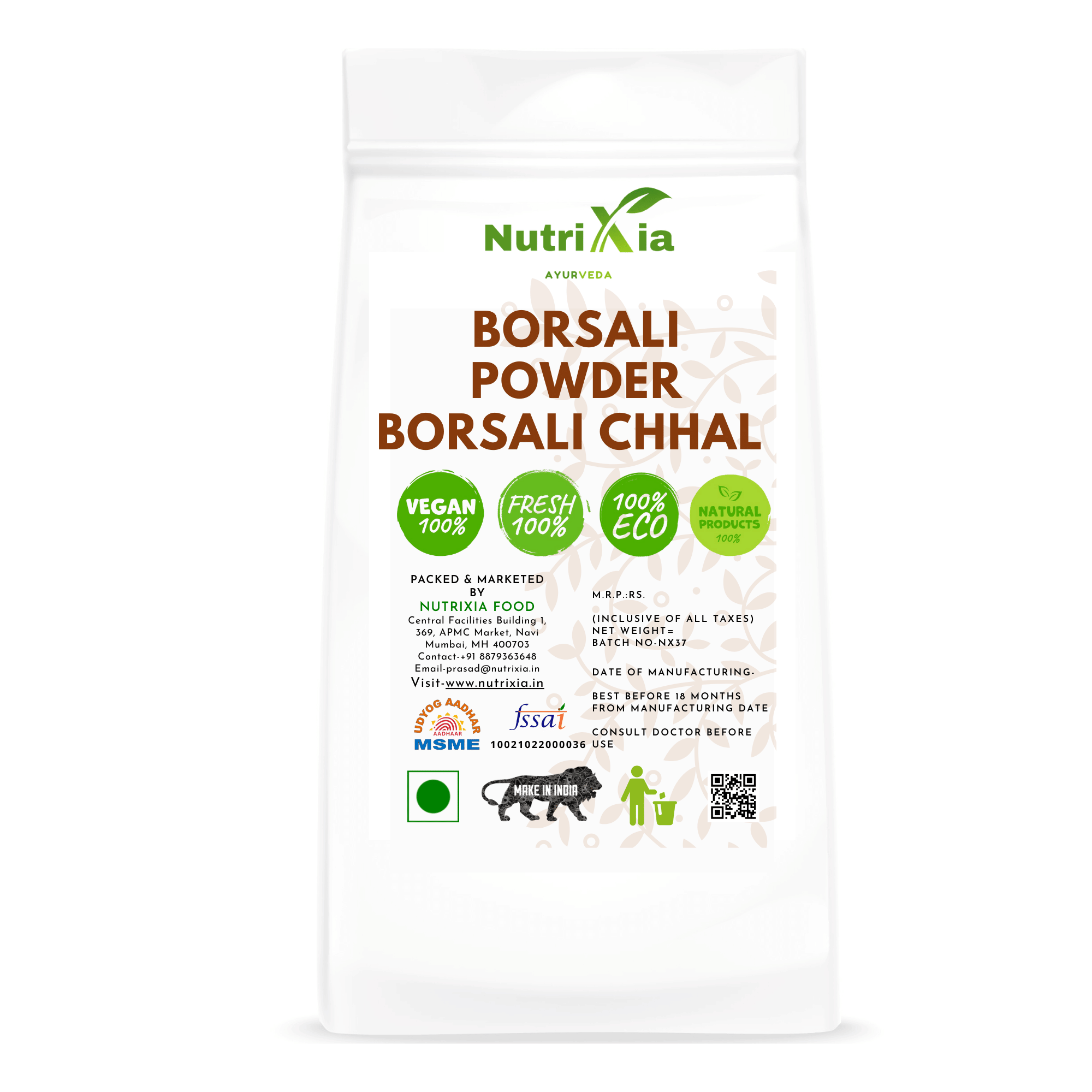 Nutrixia Food Borsali Powder -Borsali chhal Powder 480 gm Nutrixia Food Borsali Powder -Borsali chhal Powder 480 gm