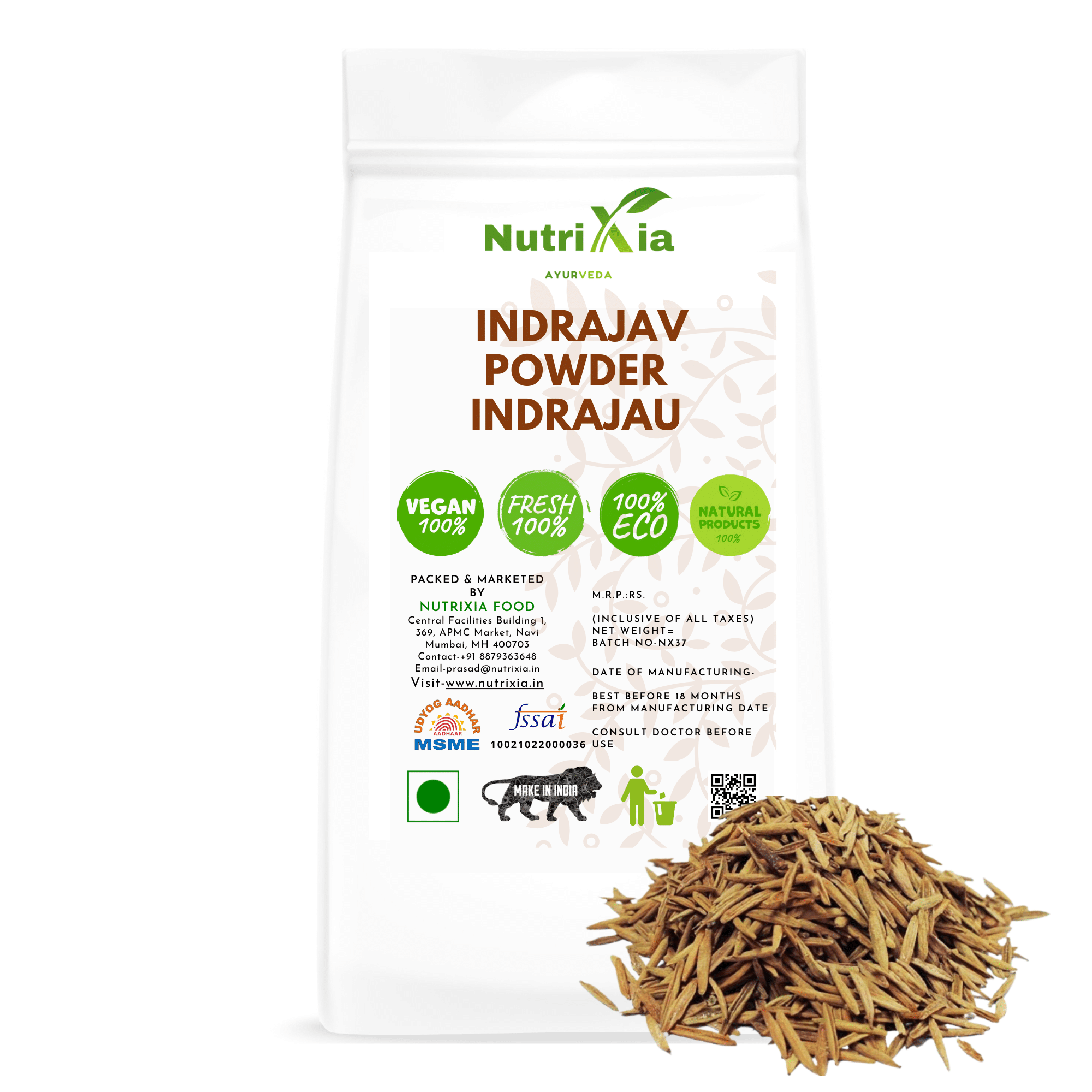 Nutrixia Food Indrajav Powder, Indrajau Kadwa Powder 480 gm Nutrixia Food Indrajav Powder, Indrajau Kadwa Powder 480 gm