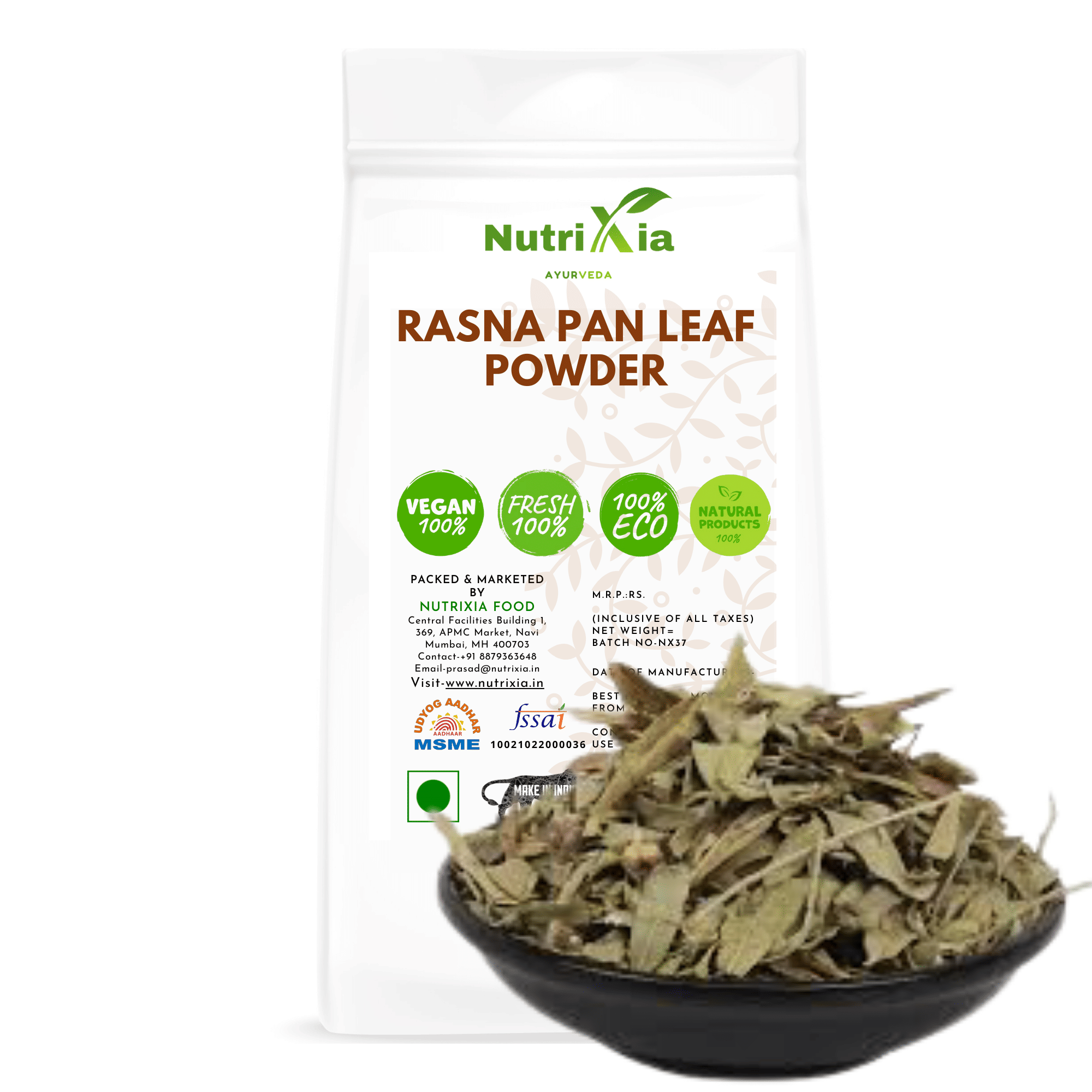 Nutrixia Food Rasna Leaves Powder - Rasnai Leaf Powder 50 gm Nutrixia Food Rasna Leaves Powder - Rasnai Leaf Powder 50 gm