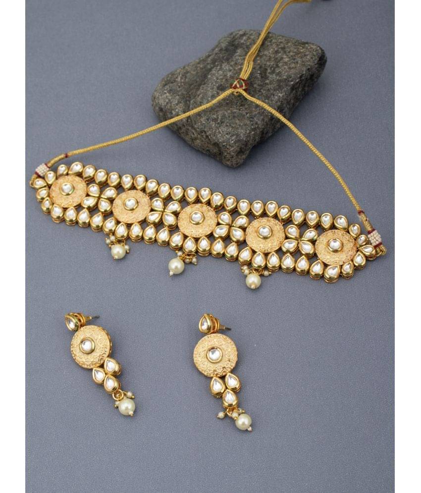     			Sukkhi Alloy Golden Traditional Necklaces Set Choker