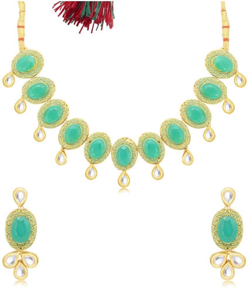     			Sukkhi Alloy Green Traditional Necklaces Set Choker