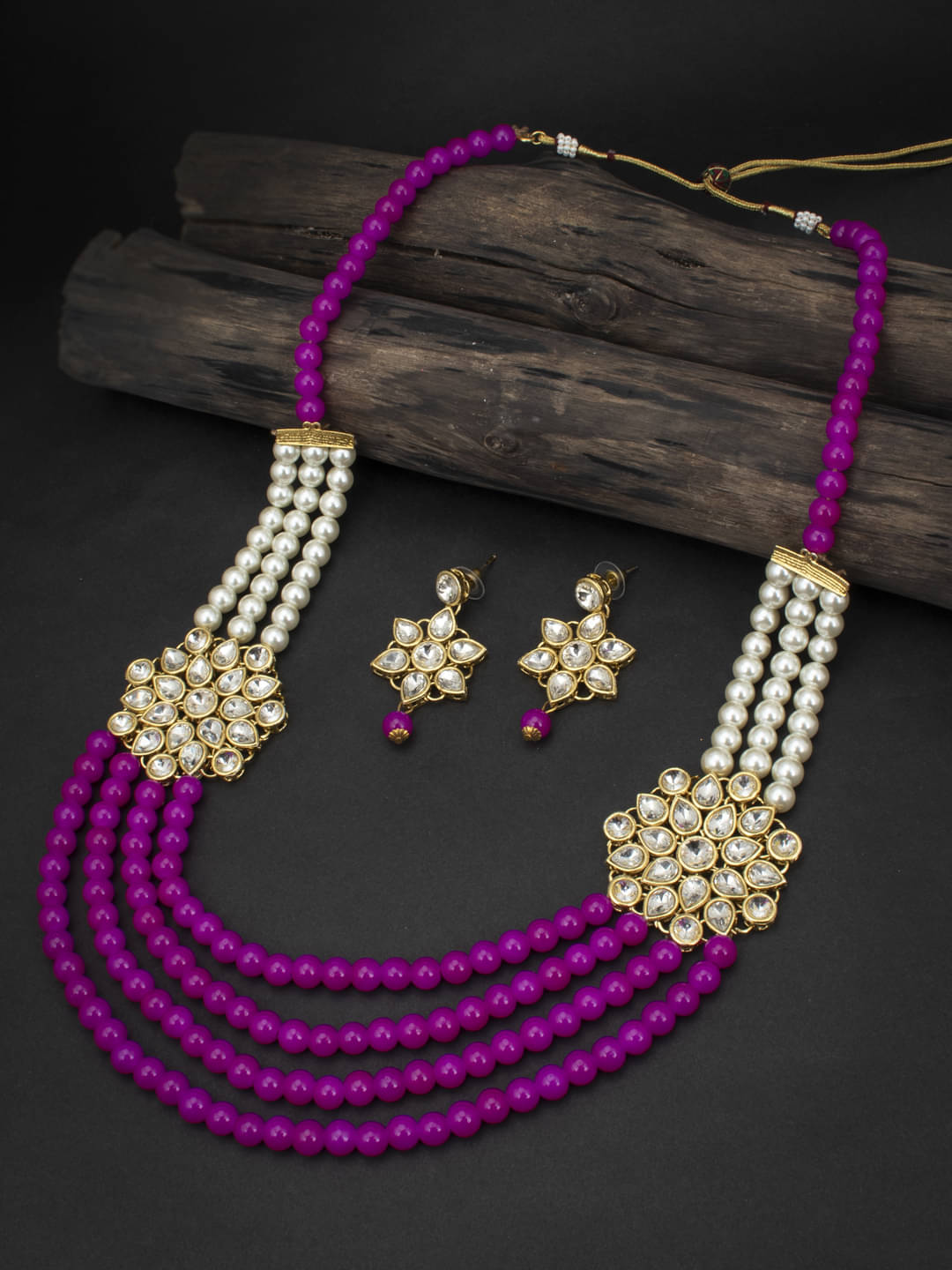     			Sukkhi Alloy Pink Traditional Necklaces Set Long Haram
