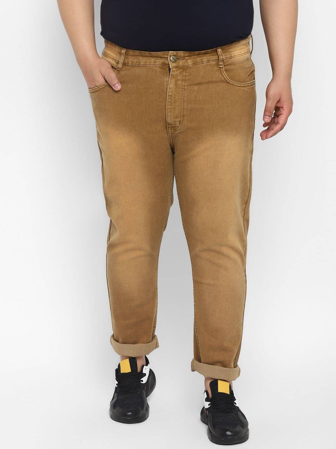Urbano Plus - Khaki Cotton Blend Regular Fit Men's Jeans ( Pack of 1 ) Urbano Plus - Khaki Cotton Blend Regular Fit Men's Jeans ( Pack of 1 )