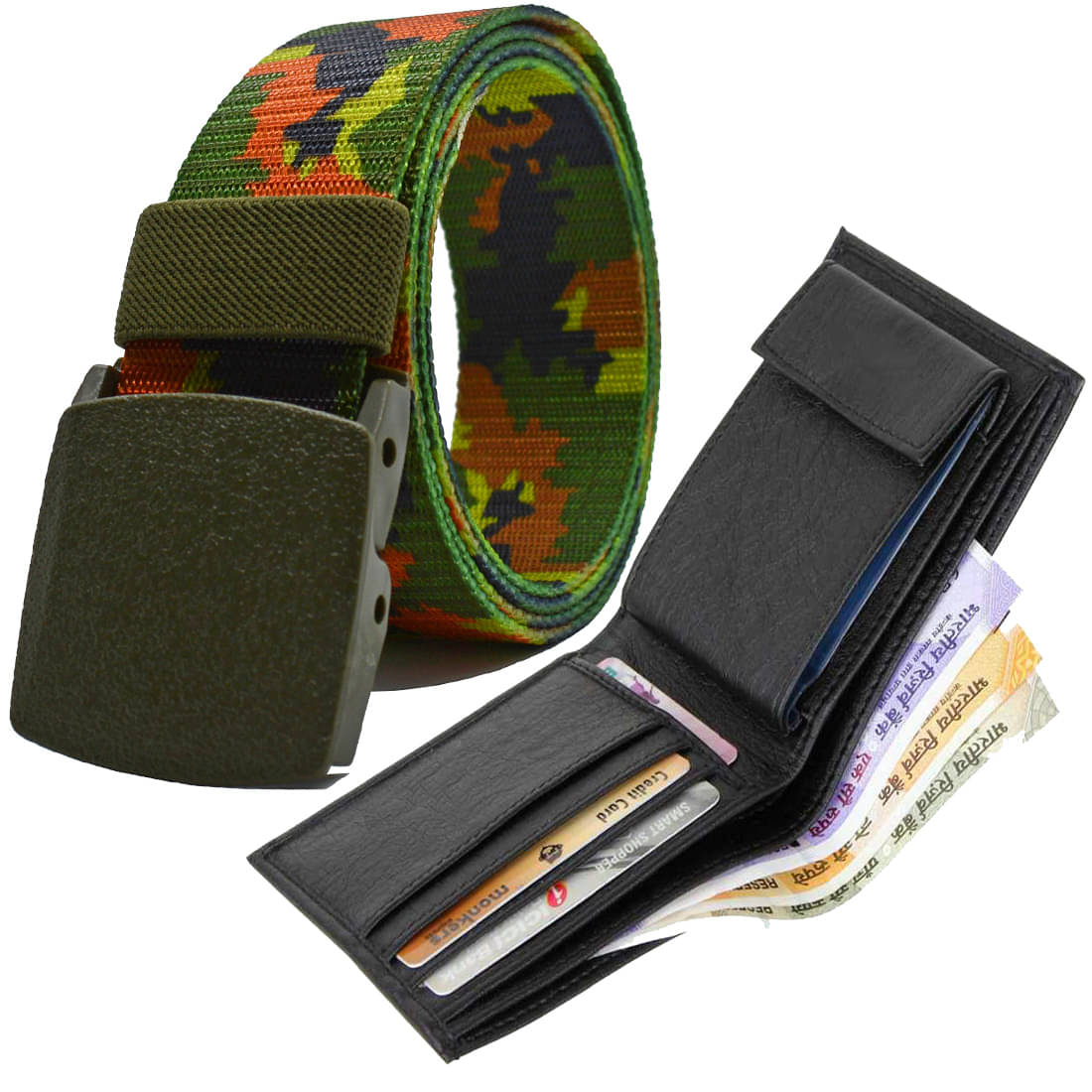     			Loopa Multi Nylon Belts Wallets Set Belt
