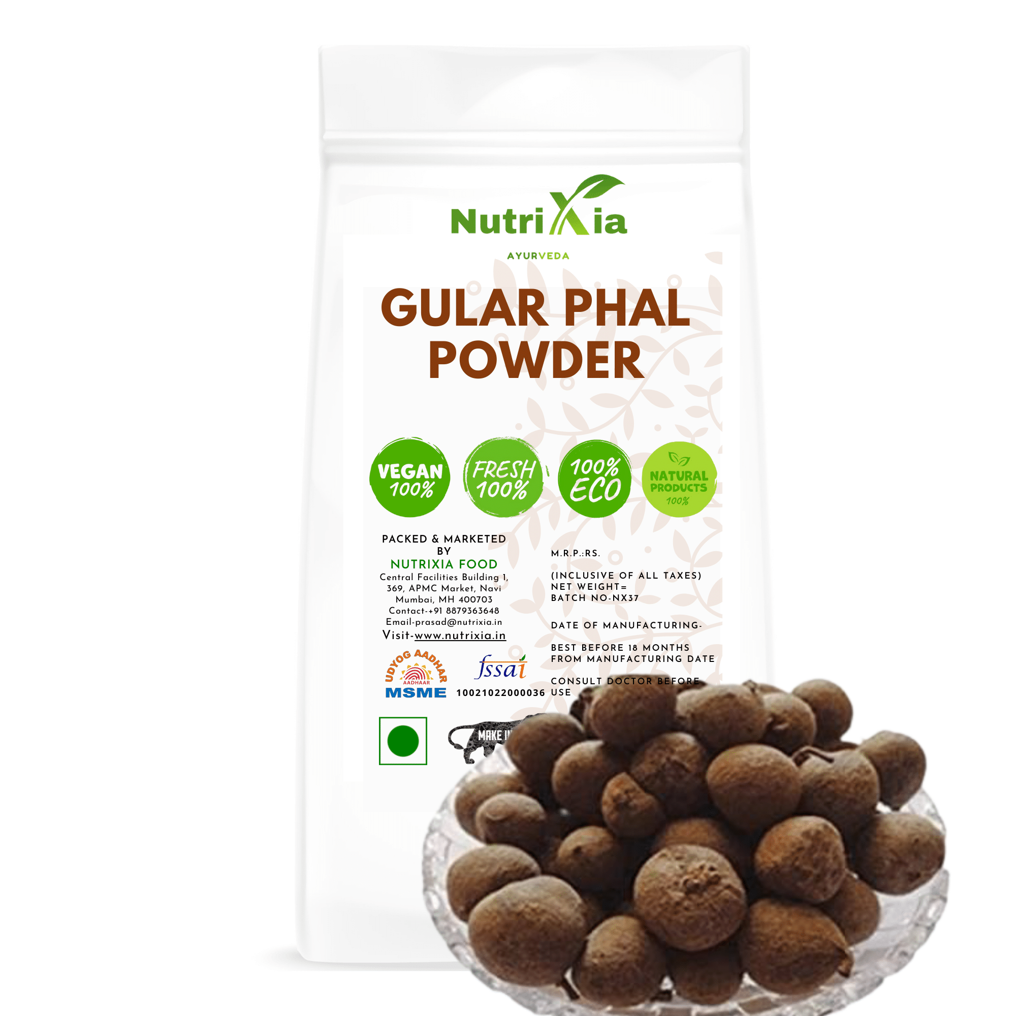     			Nutrixia Food Gular Phal Powder churna-Gular Fruit - Ficus Carica Powder 250 gm