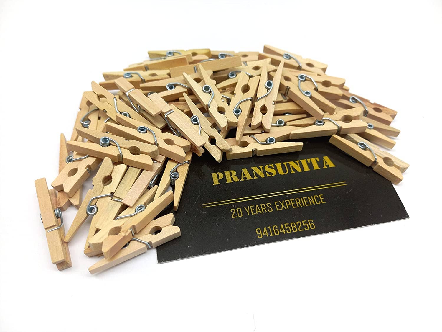 PRANSUNITA 50 pcs Small Natural Wooden Clothespins with 10 MTS Jute Twine Thread for Photos Display, Gift Wrapping, Hanging Pictures Home School Arts Crafts Décor ,Size -3 cm –Natural - Stationery | Buy online on ZillyBuy