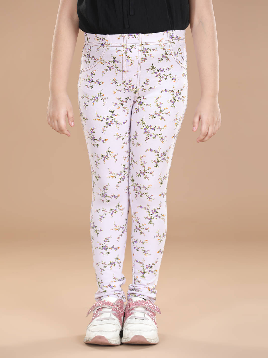     			StyleStone Pack of 1 Girls Cotton Blend Leggings ( Off White )