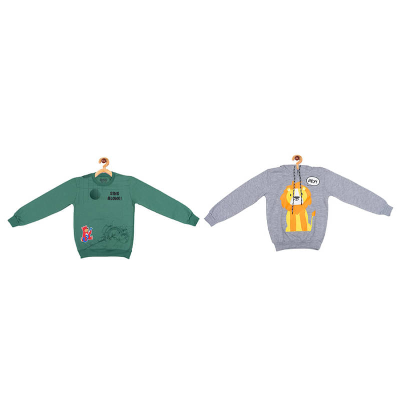     			Zilvee Pack of 2 Boys Cotton Blend Sweatshirt ( Multi Color )