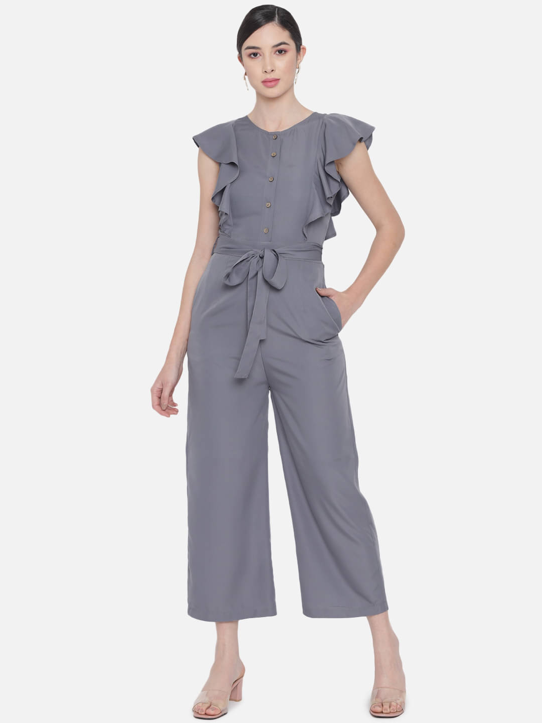 ALL WAYS YOU Women Polyester A-line Dress ( Grey ) ALL WAYS YOU Women Polyester A-line Dress ( Grey )