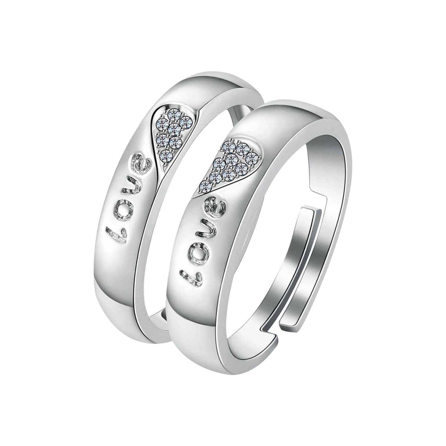 Adjustable Speical Proposal Couple Ring Set Wedding Engagement Valentine Gift Silver Plated Ring For Women And Men Adjustable Speical Proposal Couple Ring Set Wedding Engagement Valentine Gift Silver Plated Ring For Women And Men