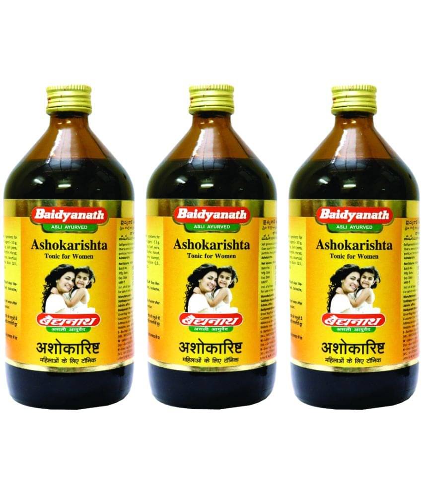 Baidyanath Ashokarishta Asava Menstrual Cycle Liquid 450 Ml Pack of 3 Baidyanath Ashokarishta Asava Menstrual Cycle Liquid 450 Ml Pack of 3